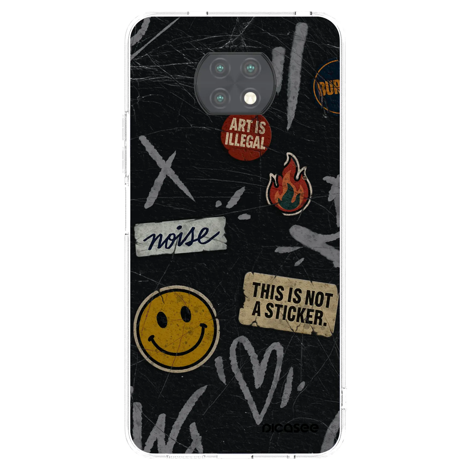Picasee silikonowe przeźroczyste etui na Xiaomi Redmi Note 9T - STICKERS x TAGS
