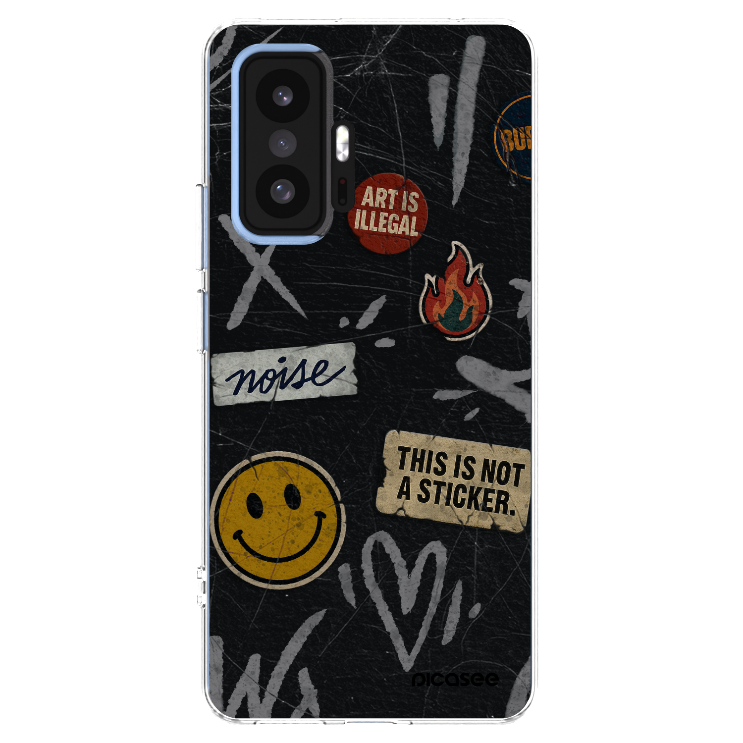 Picasee silikonowe przeźroczyste etui na Xiaomi 11T - STICKERS x TAGS