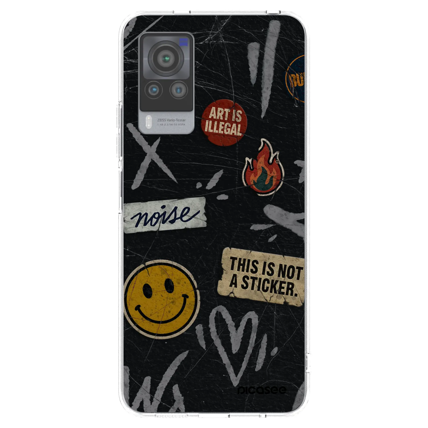 Picasee silikonowe przeźroczyste etui na Vivo X60 Pro 5G - STICKERS x TAGS