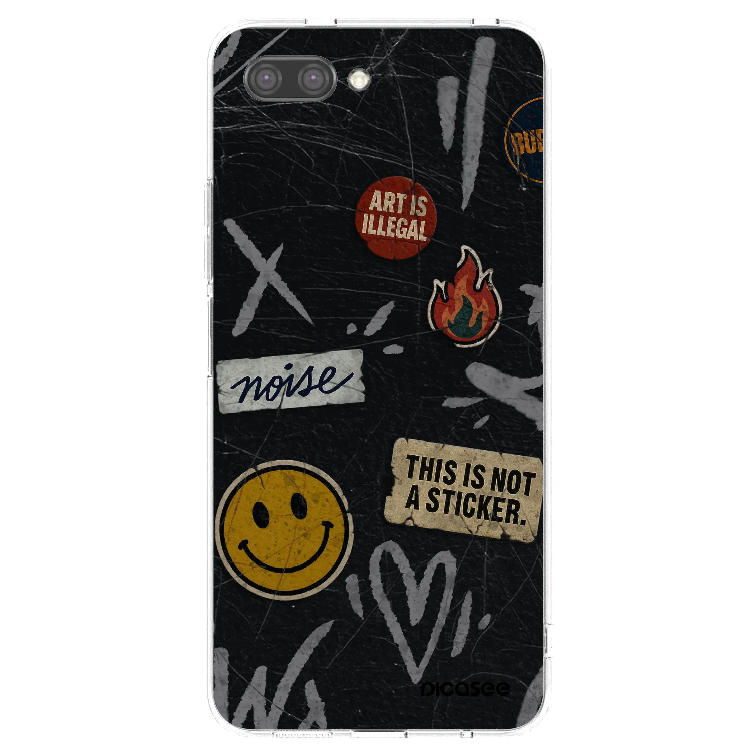 Picasee silikonowe przeźroczyste etui na Honor 10 - STICKERS x TAGS