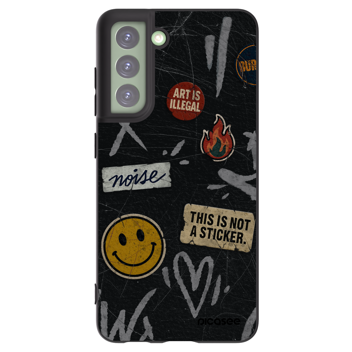 Picasee silikonowe czarne etui na Samsung Galaxy S21 FE 5G - STICKERS x TAGS