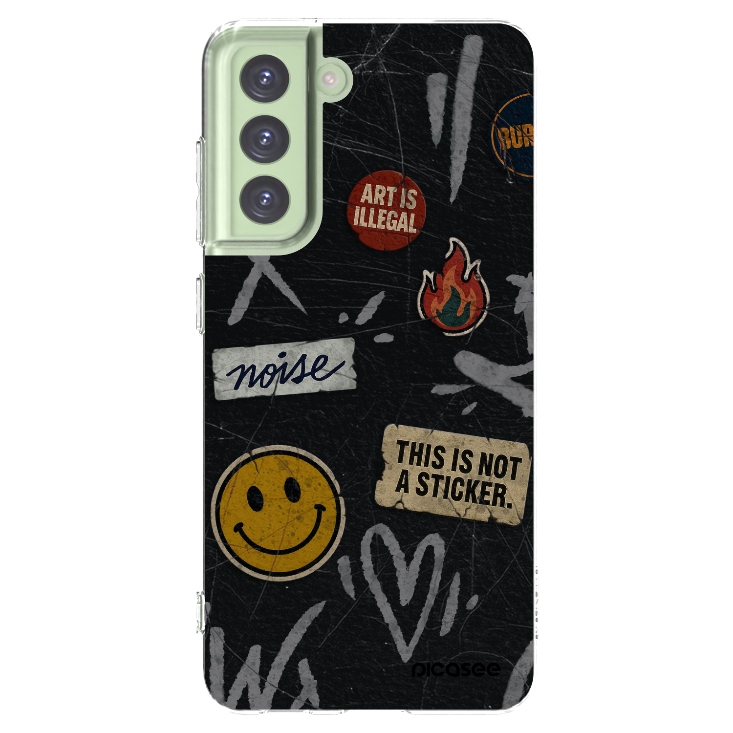 Picasee silikonowe przeźroczyste etui na Samsung Galaxy S21 FE 5G - STICKERS x TAGS