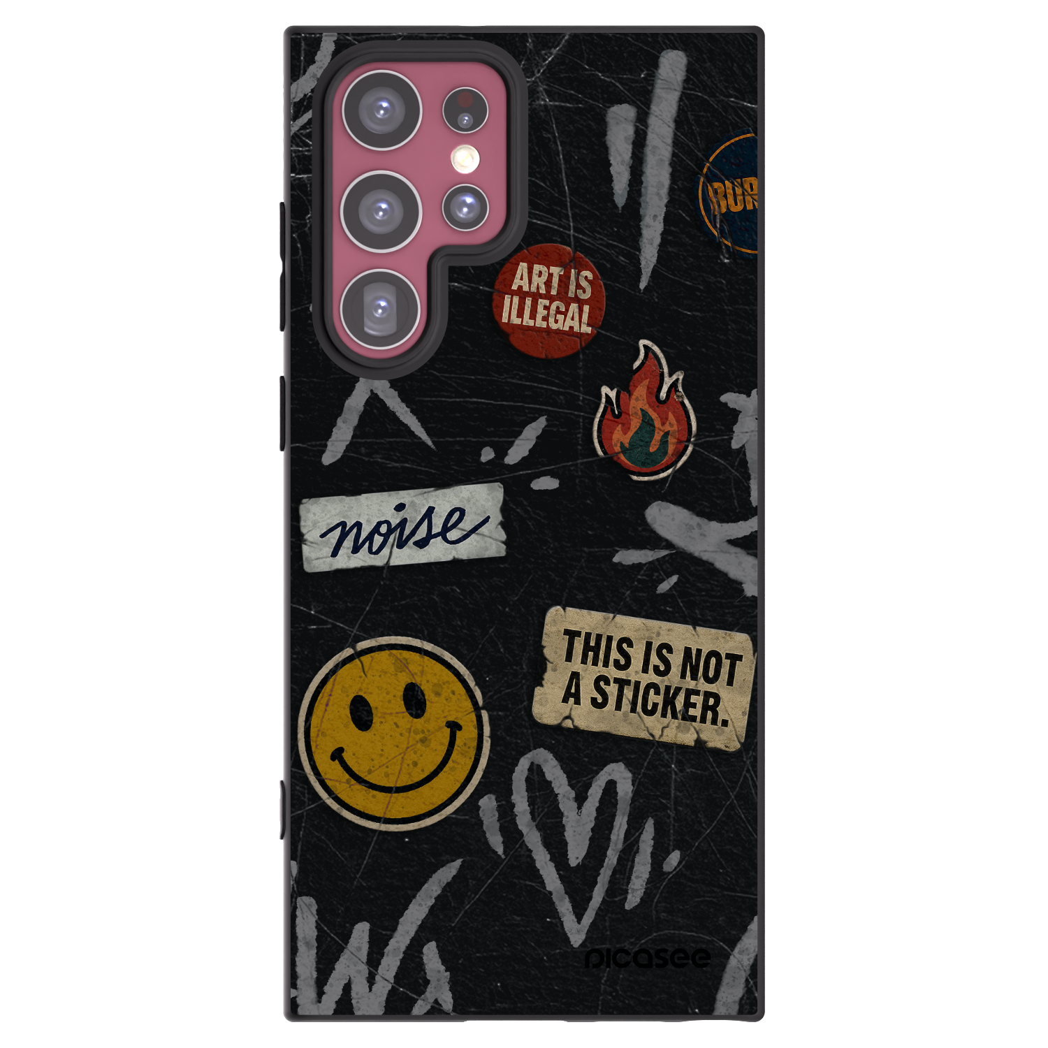 Picasee silikonowe czarne etui na Samsung Galaxy S22 Ultra 5G - STICKERS x TAGS