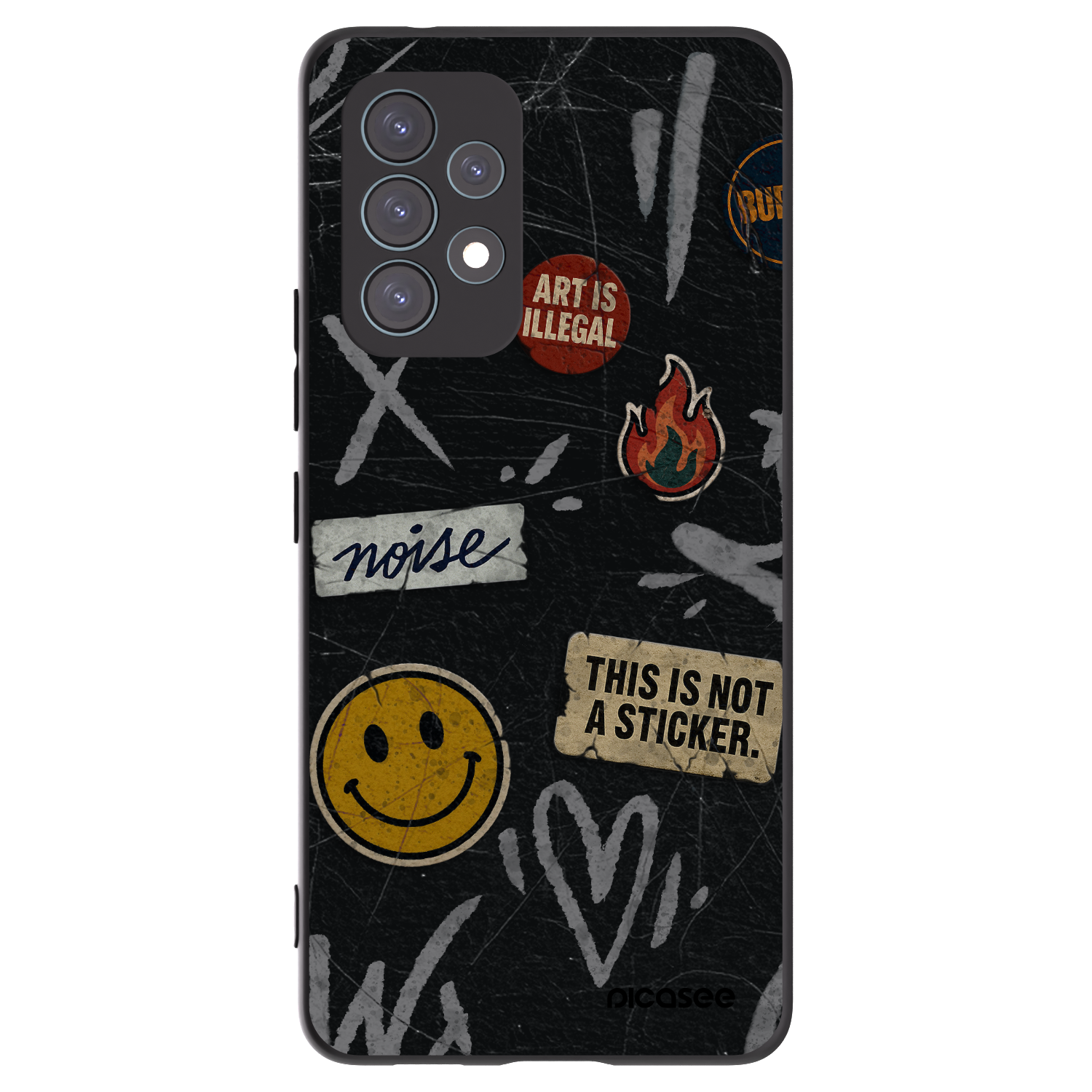 Picasee silikonowe czarne etui na Samsung Galaxy A53 5G A536 - STICKERS x TAGS