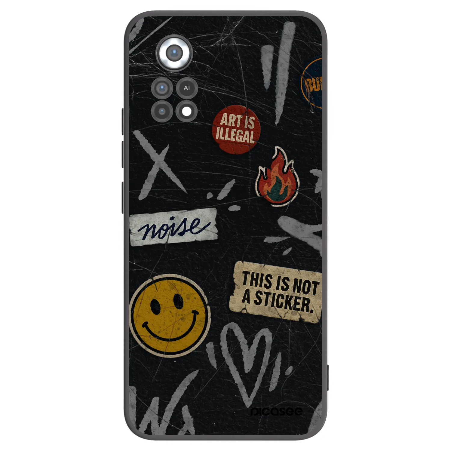 Picasee silikonowe czarne etui na Xiaomi Poco X4 Pro 5G - STICKERS x TAGS