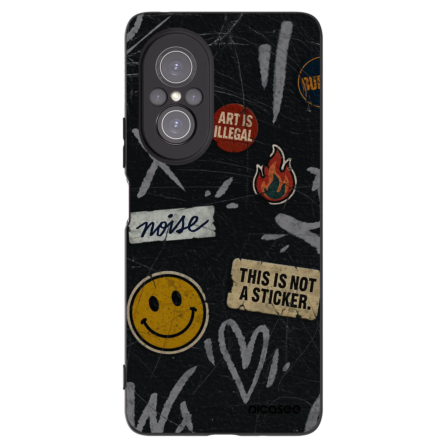 Picasee silikonowe czarne etui na Huawei Nova 9 SE - STICKERS x TAGS