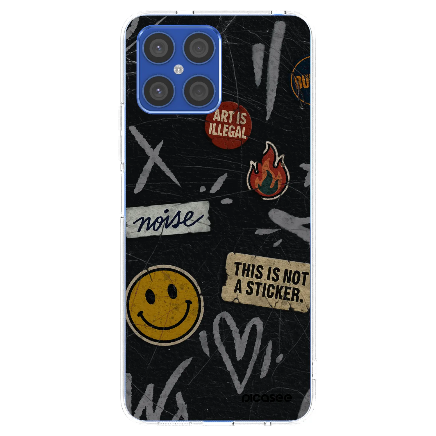 Picasee silikonowe przeźroczyste etui na Honor X8 4G - STICKERS x TAGS