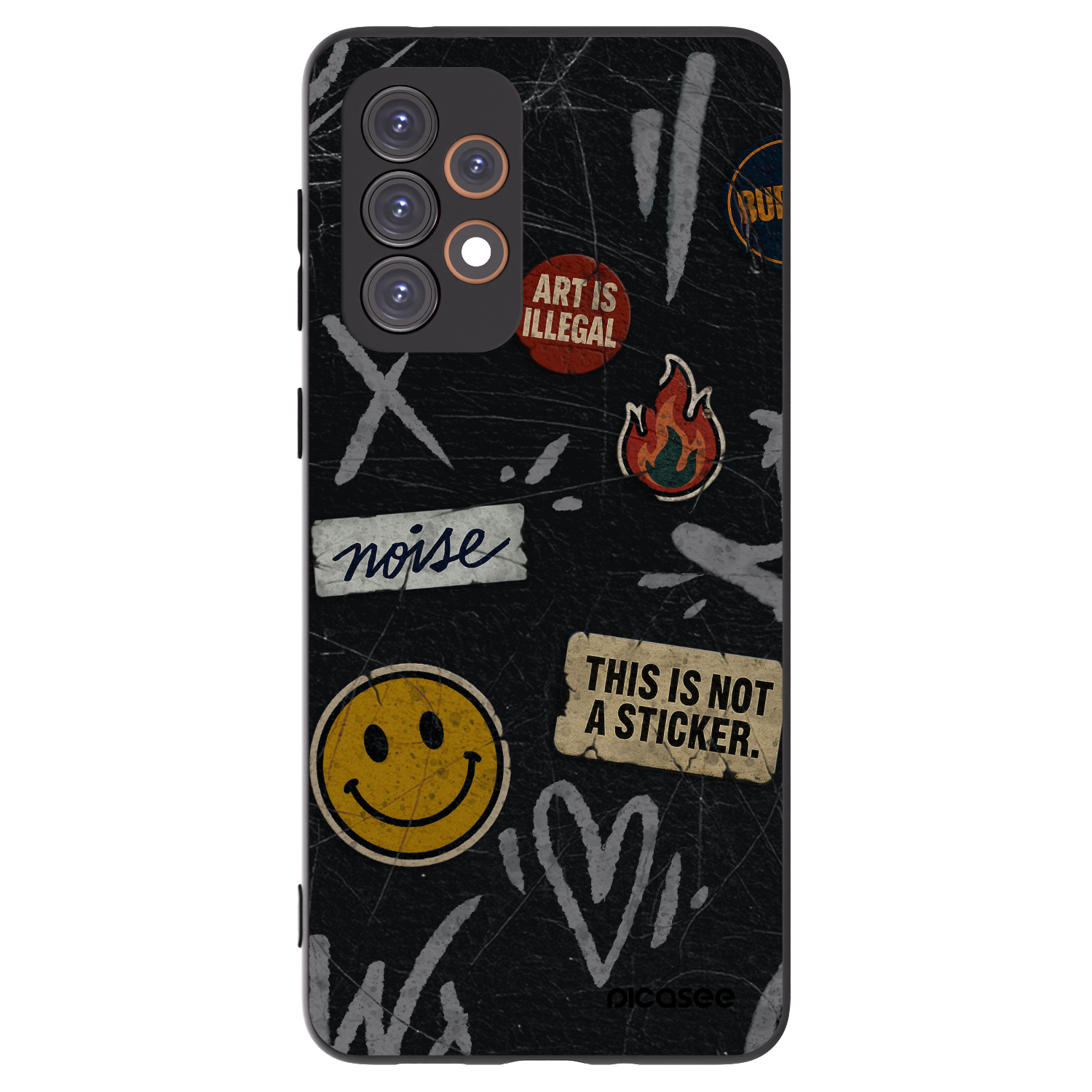 Picasee silikonowe czarne etui na Samsung Galaxy A33 5G A336 - STICKERS x TAGS