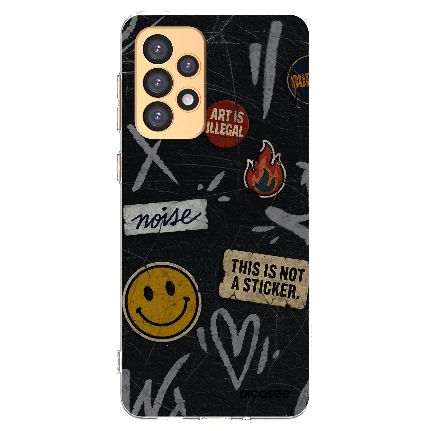 Picasee silikonowe przeźroczyste etui na Samsung Galaxy A33 5G A336 - STICKERS x TAGS