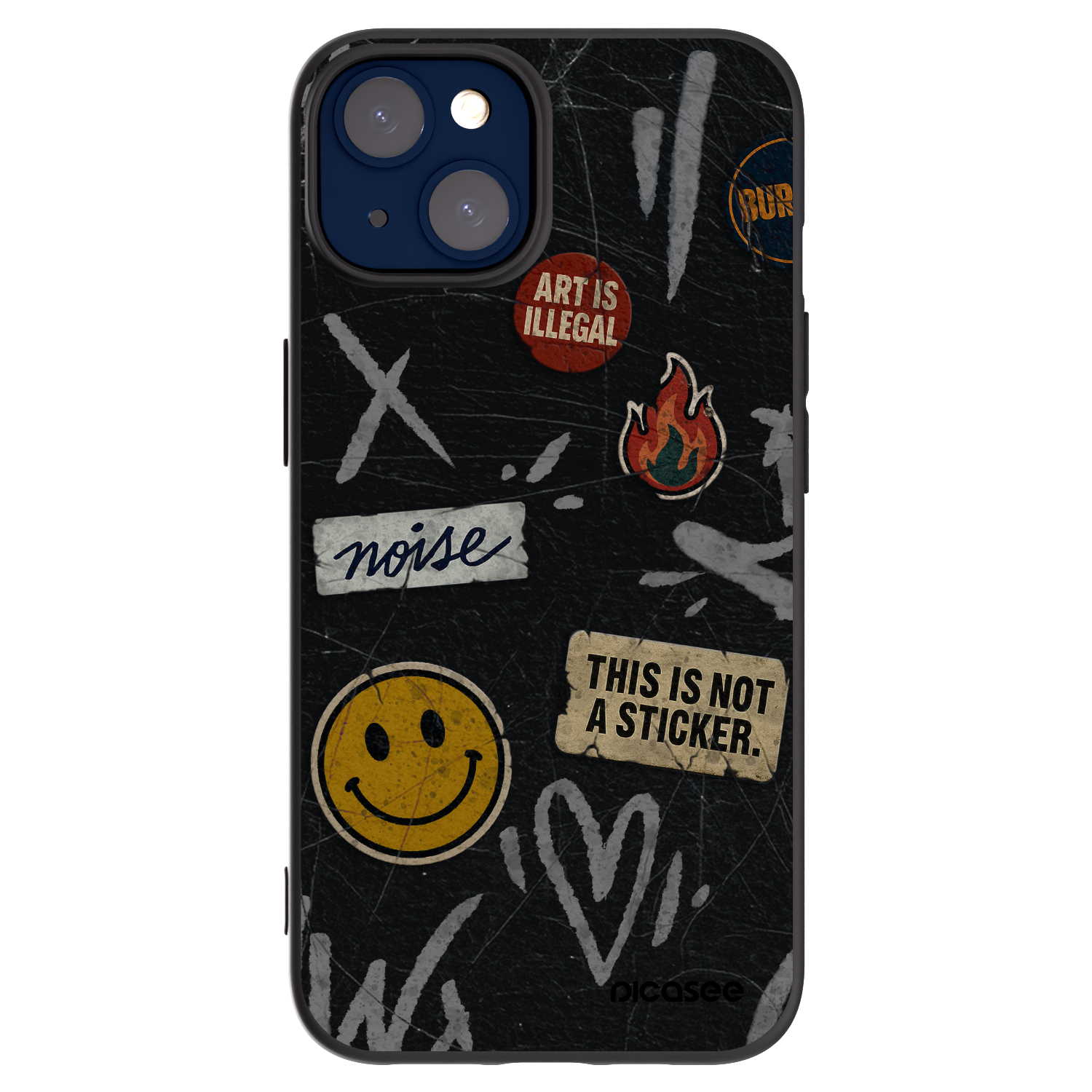 Picasee silikonowe czarne etui na Apple iPhone 14 - STICKERS x TAGS
