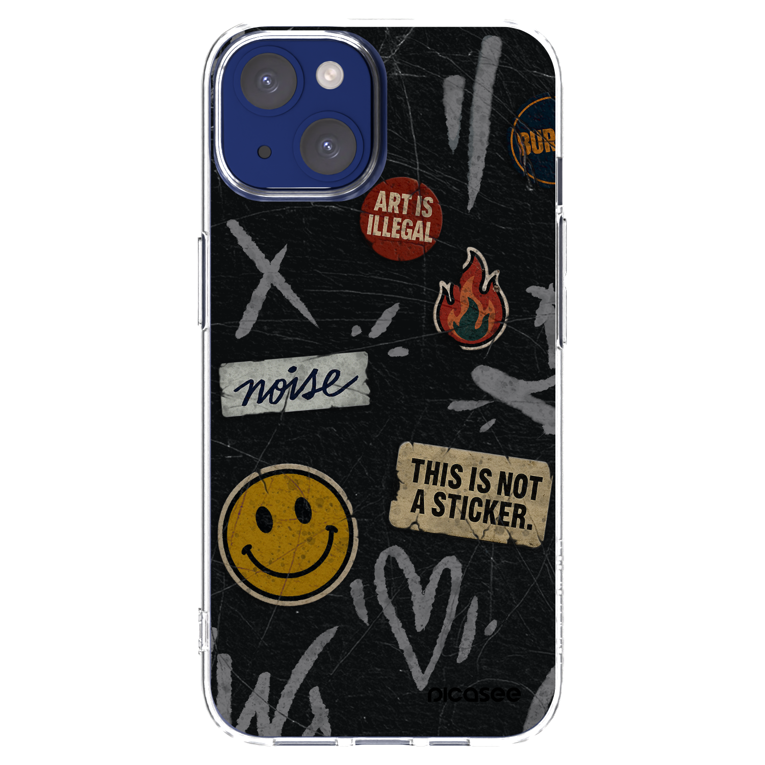Picasee silikonowe przeźroczyste etui na Apple iPhone 14 - STICKERS x TAGS