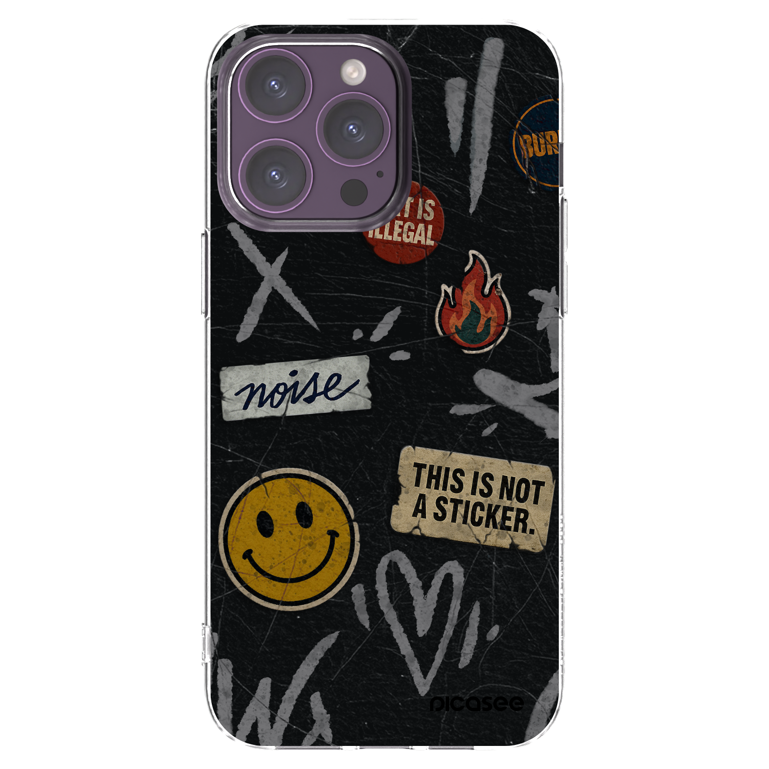 Picasee silikonowe przeźroczyste etui na Apple iPhone 14 Pro Max - STICKERS x TAGS