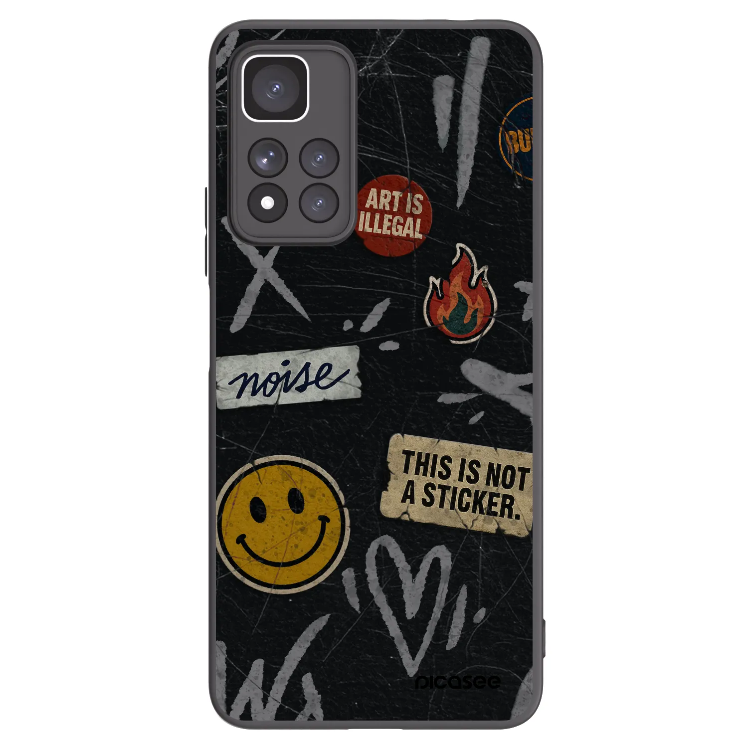 Picasee silikonowe czarne etui na Xiaomi Redmi Note 11 Pro+ 5G - STICKERS x TAGS