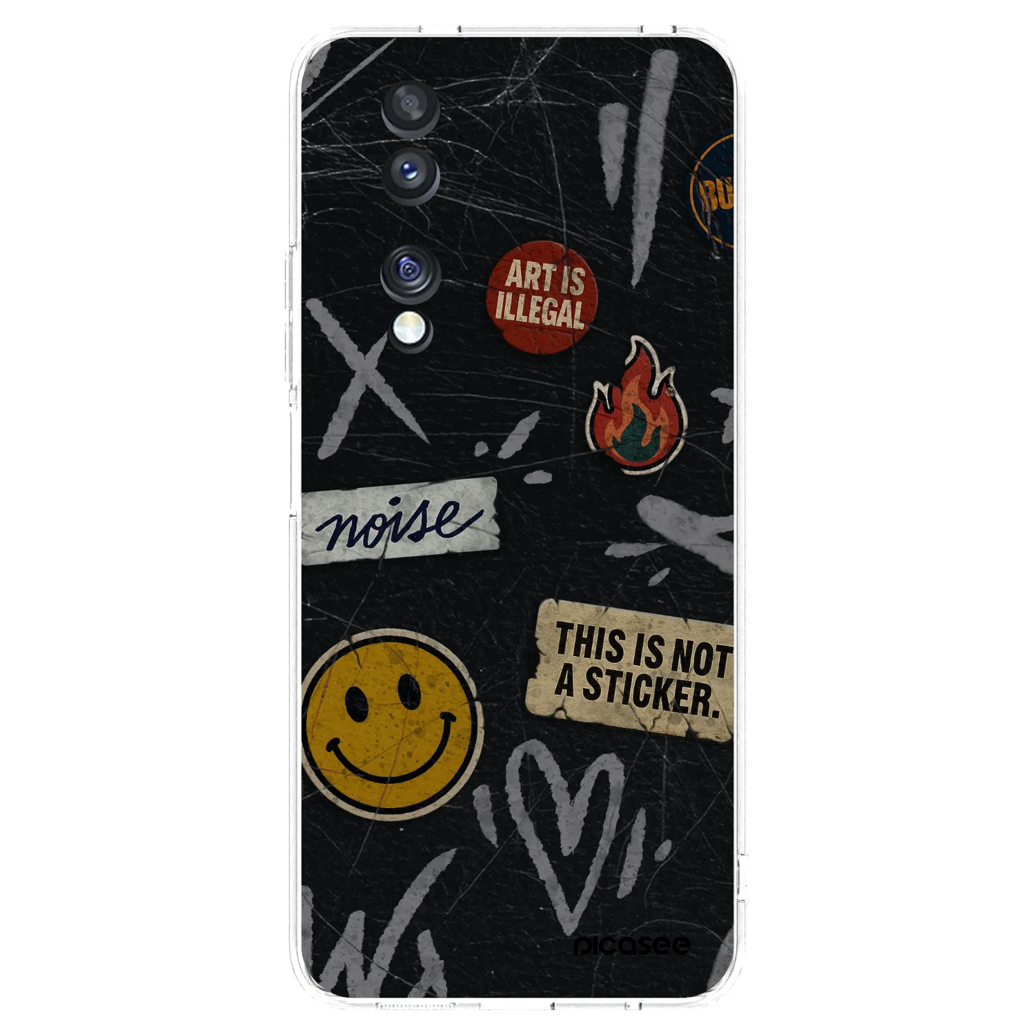 Picasee silikonowe przeźroczyste etui na Honor 70 - STICKERS x TAGS