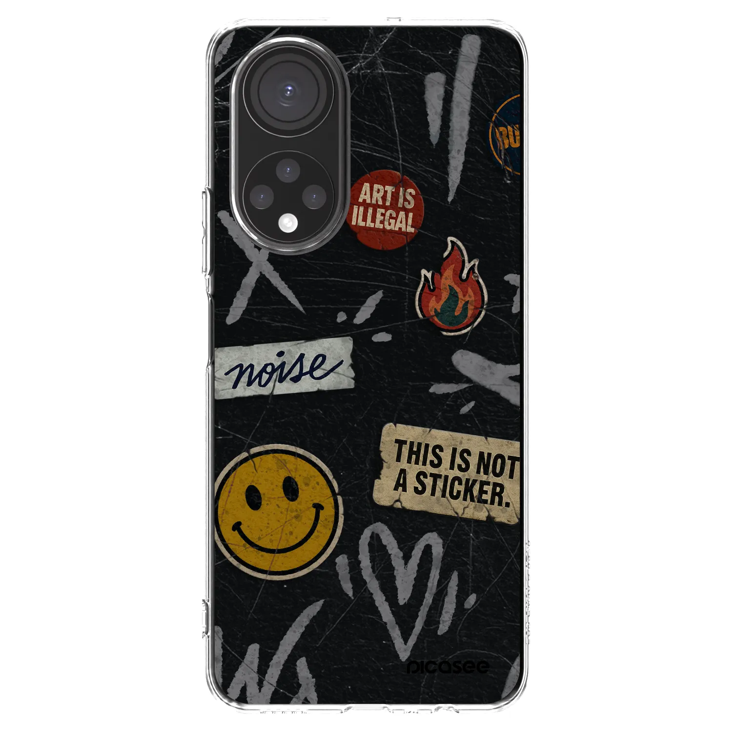 Picasee silikonowe przeźroczyste etui na Honor X7 - STICKERS x TAGS