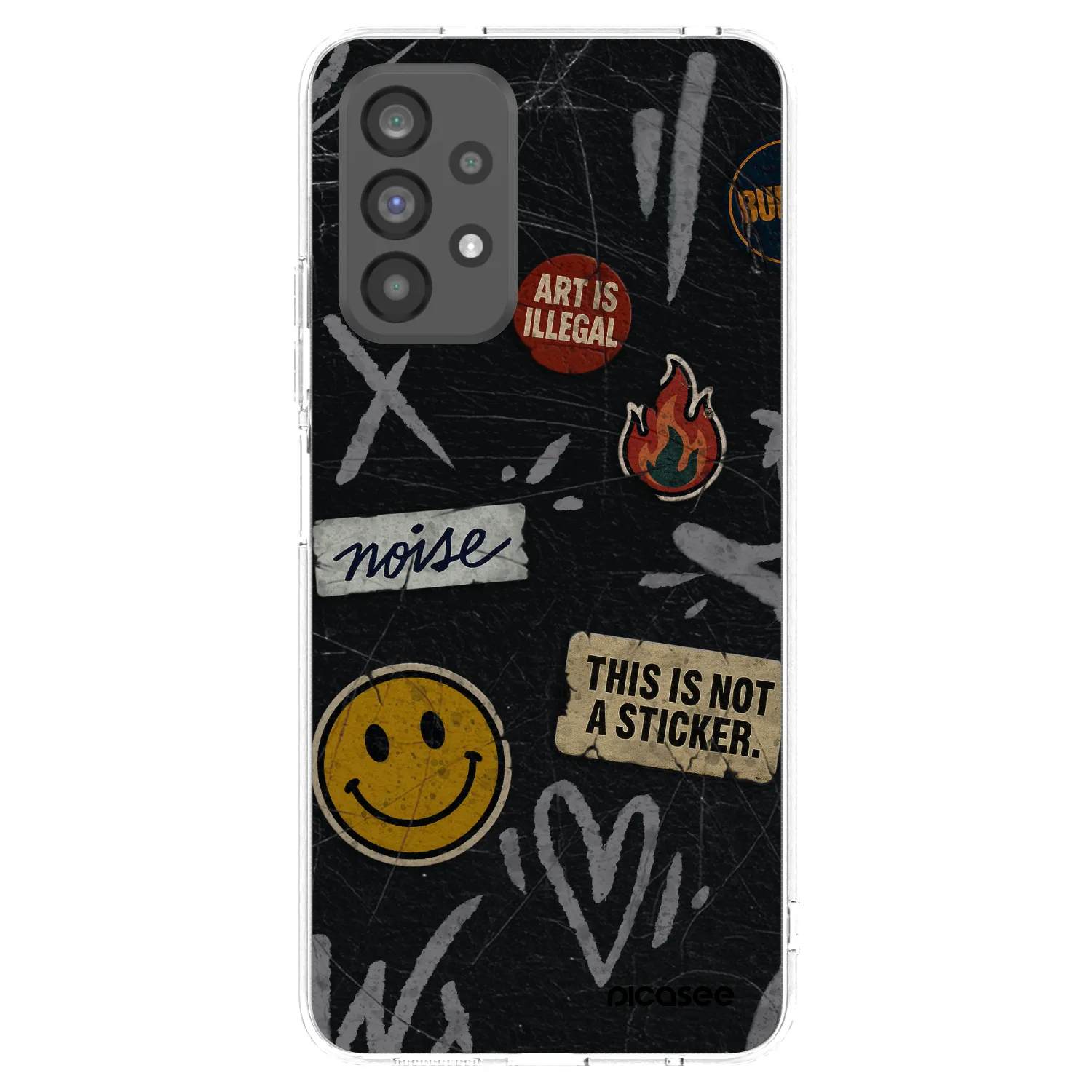 Picasee silikonowe przeźroczyste etui na Samsung Galaxy A73 5G - STICKERS x TAGS