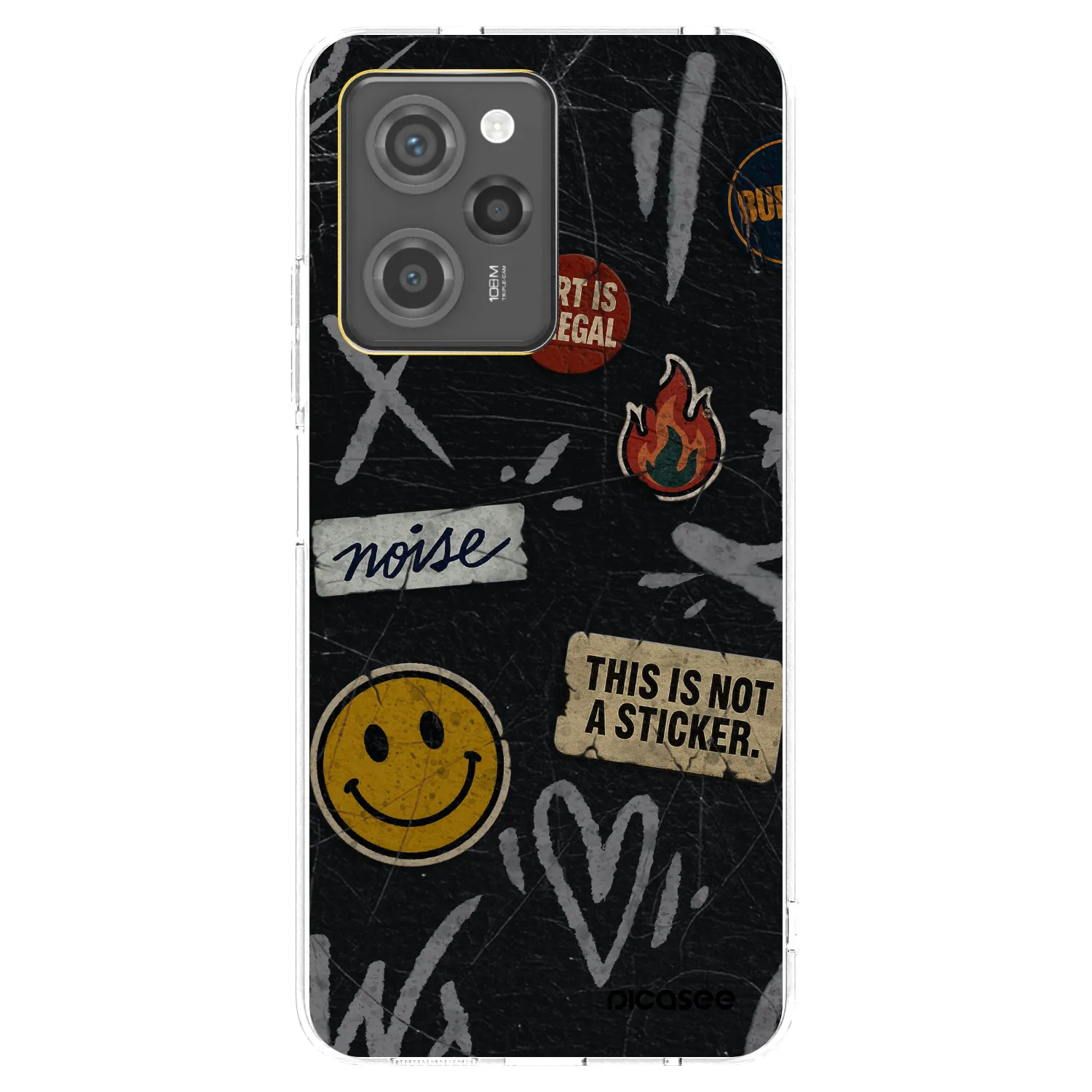 Picasee silikonowe przeźroczyste etui na Xiaomi Poco X5 Pro - STICKERS x TAGS