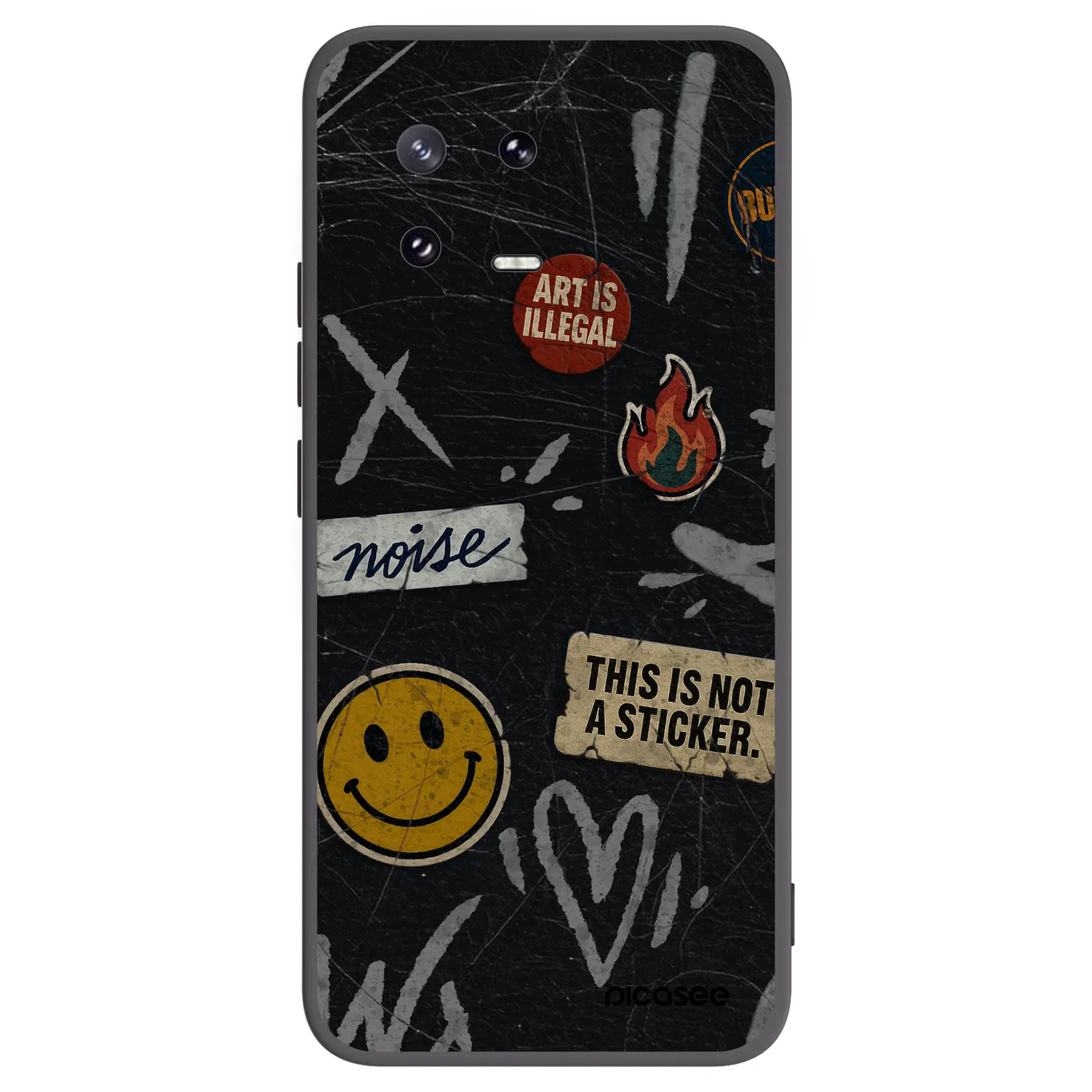 Picasee silikonowe czarne etui na Xiaomi 13 Pro - STICKERS x TAGS