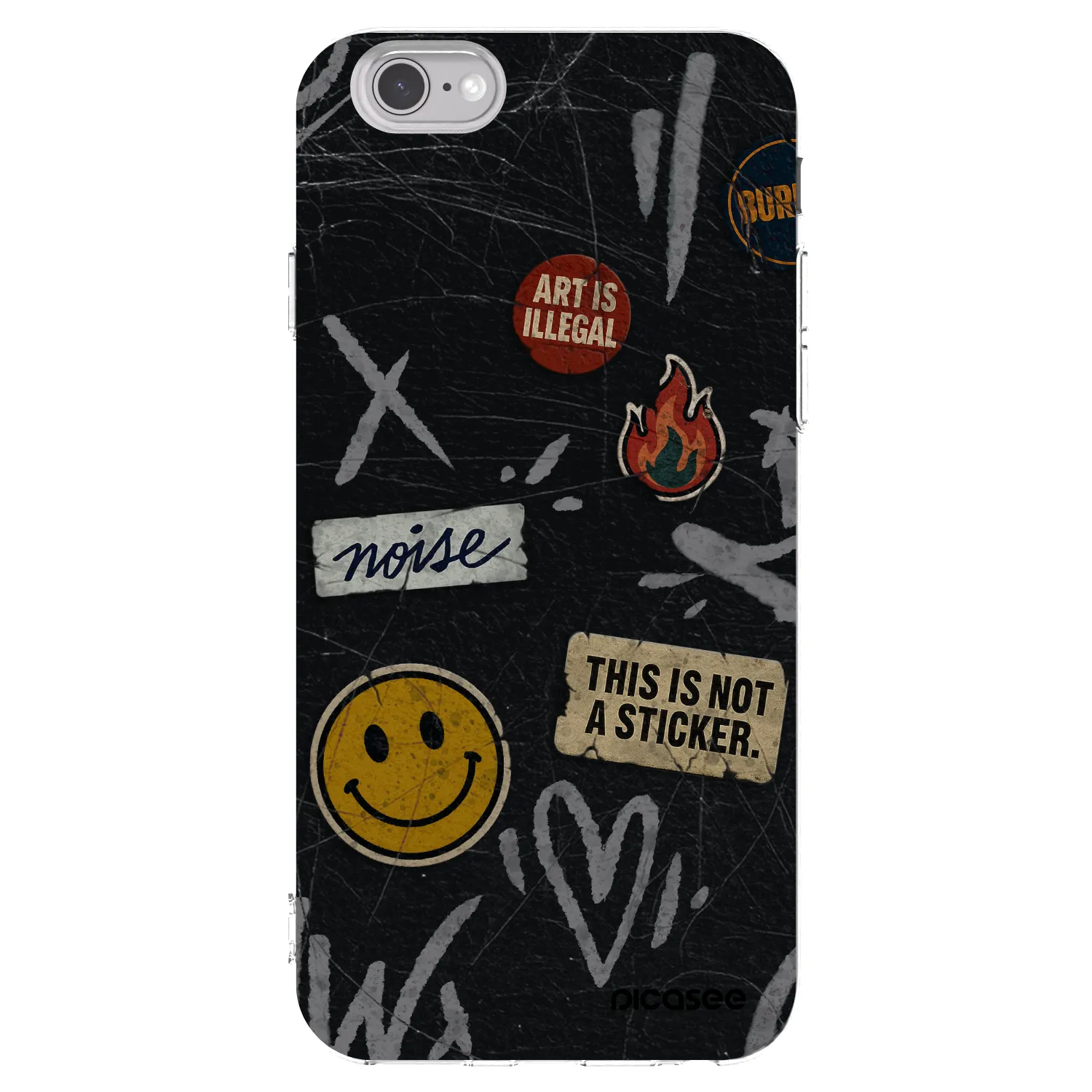 Picasee silikonowe przeźroczyste etui na Apple iPhone 6/6S - STICKERS x TAGS