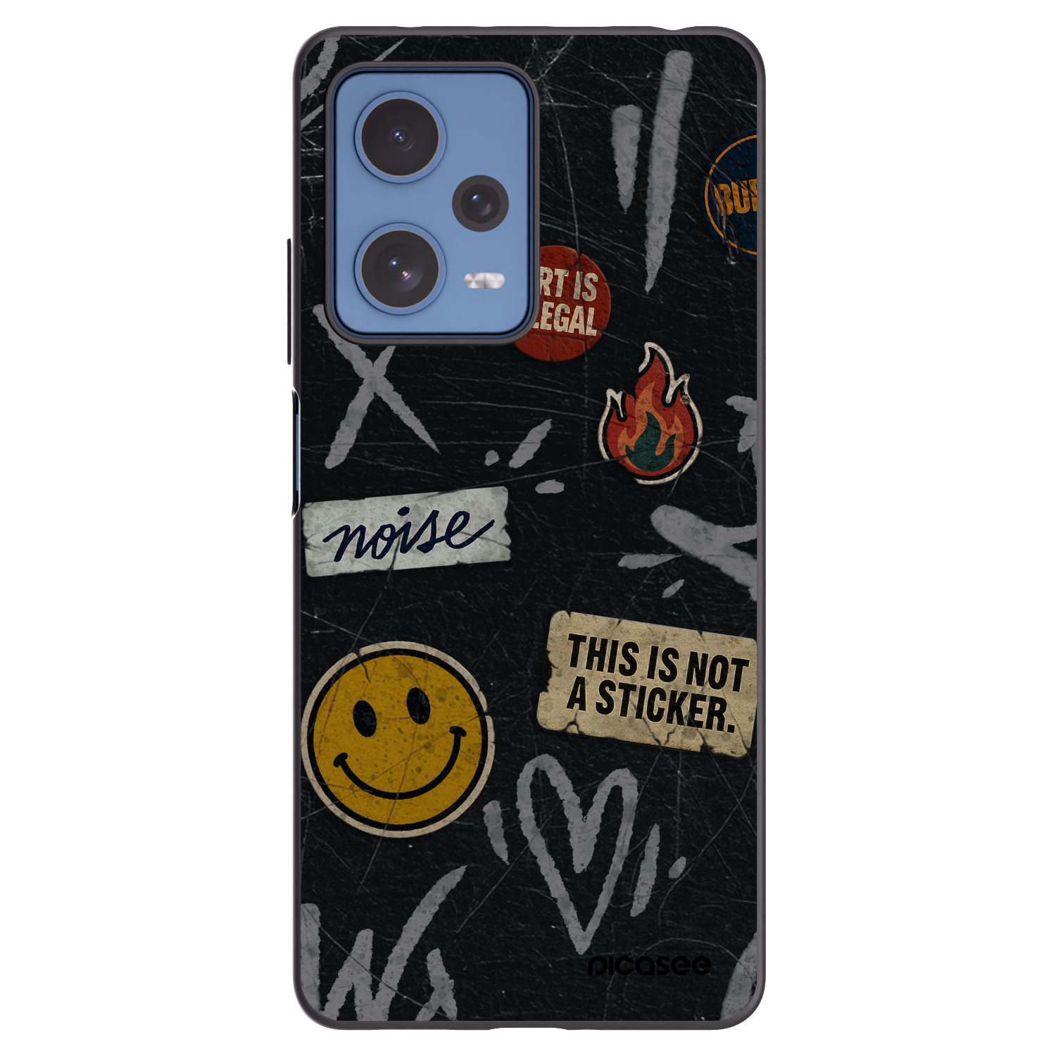 Picasee silikonowe czarne etui na Xiaomi Redmi Note 12 Pro 5G - STICKERS x TAGS