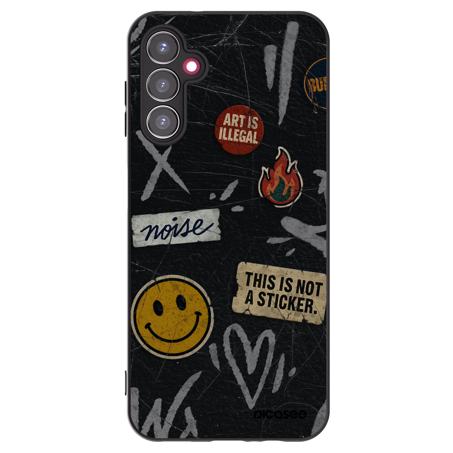 Picasee silikonowe czarne etui na Samsung Galaxy A14 5G A146P - STICKERS x TAGS