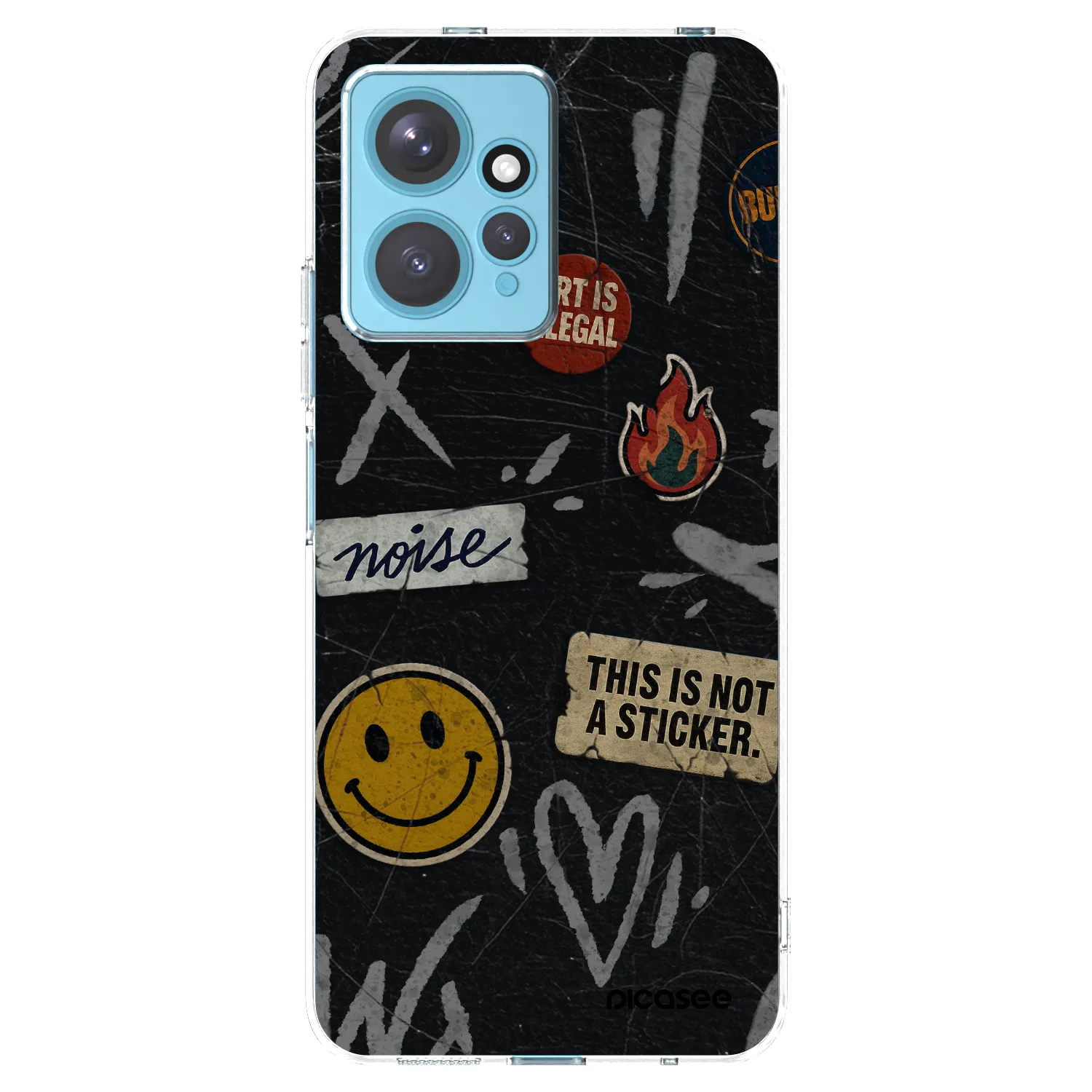 Picasee silikonowe przeźroczyste etui na Xiaomi Redmi Note 12 4G - STICKERS x TAGS