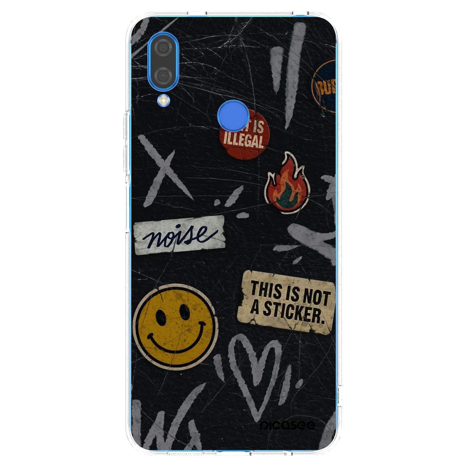 Picasee silikonowe przeźroczyste etui na Huawei Nova 3 - STICKERS x TAGS