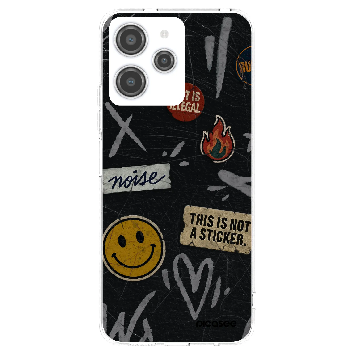 Picasee silikonowe przeźroczyste etui na Xiaomi Redmi 12 4G - STICKERS x TAGS