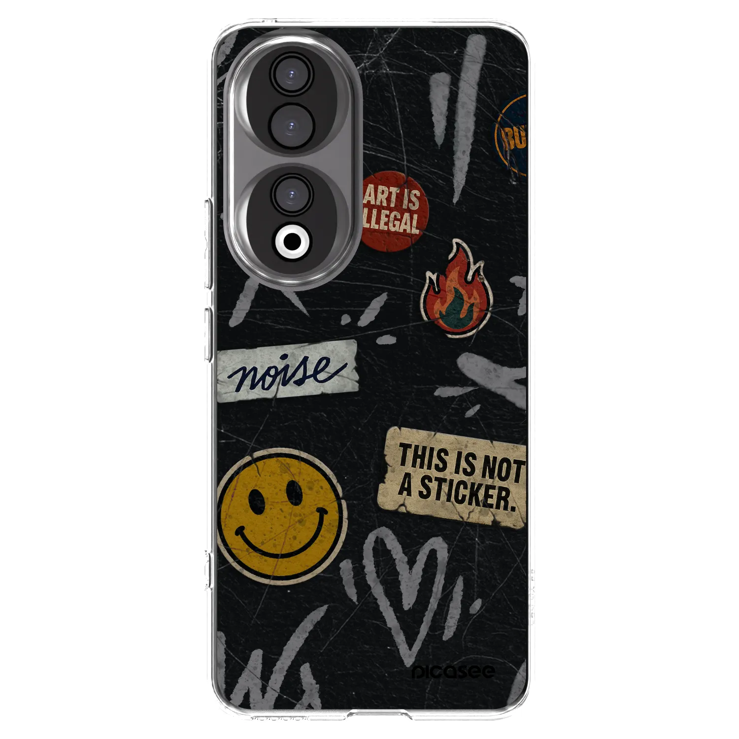 Picasee silikonowe przeźroczyste etui na Honor 90 5G - STICKERS x TAGS