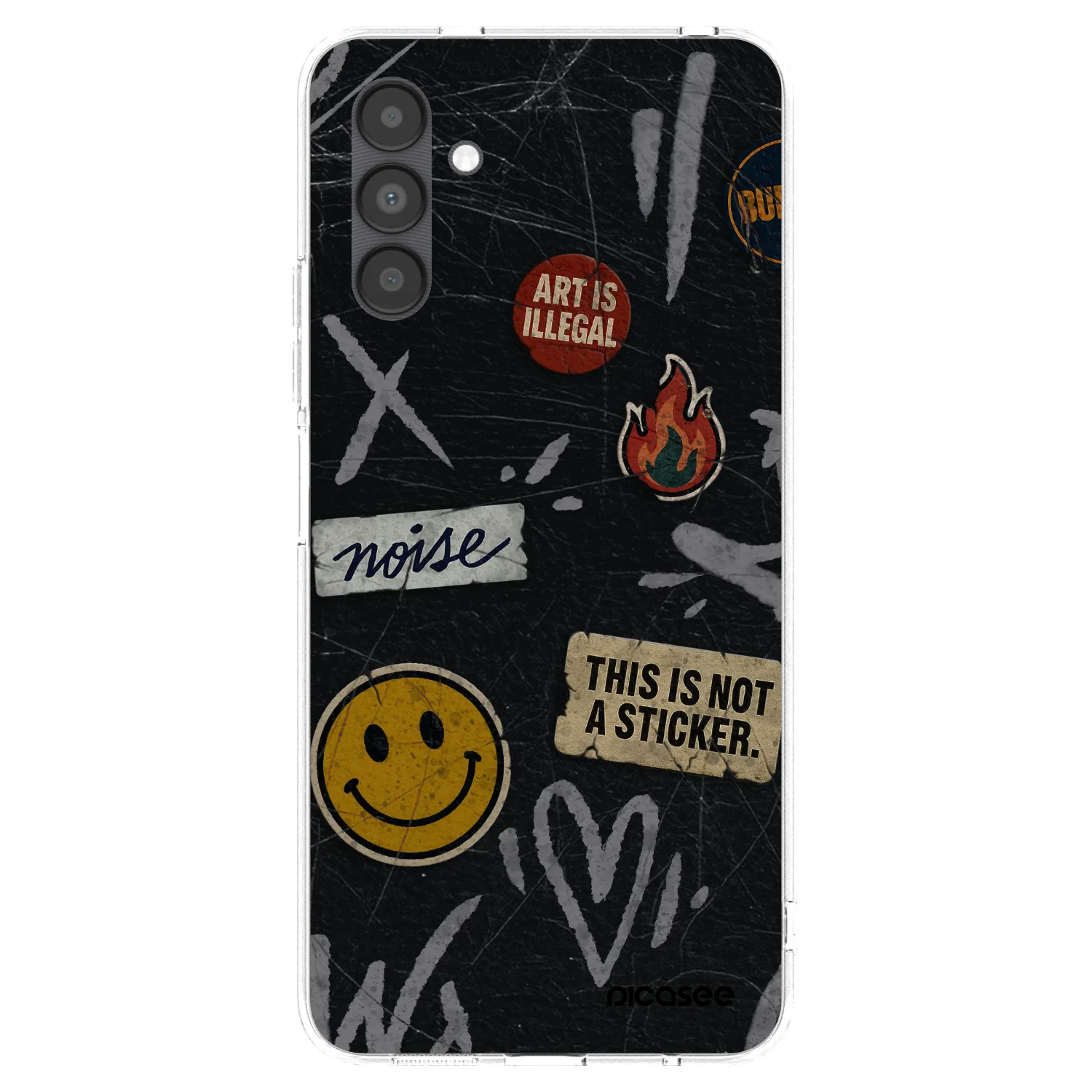 Picasee silikonowe przeźroczyste etui na Samsung Galaxy A04s A047F - STICKERS x TAGS