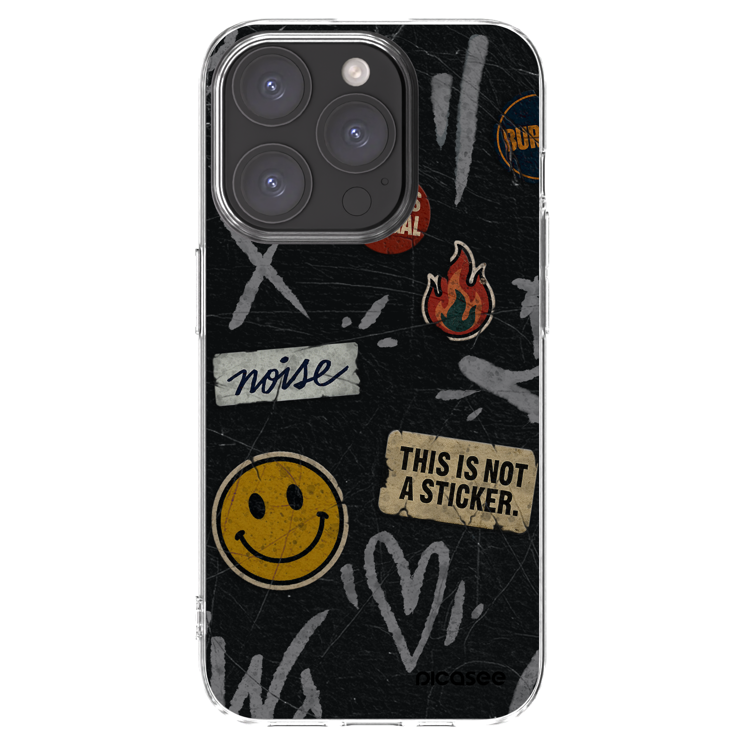 Picasee silikonowe przeźroczyste etui na Apple iPhone 15 Pro - STICKERS x TAGS