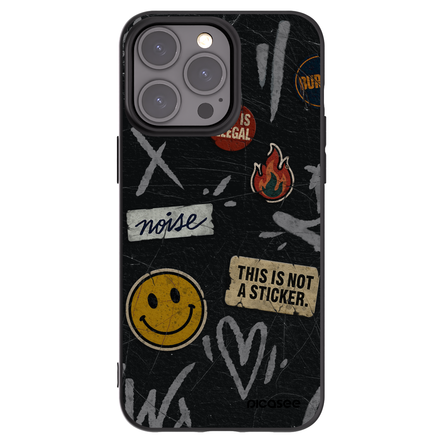 Picasee silikonowe czarne etui na Apple iPhone 15 Pro Max - STICKERS x TAGS
