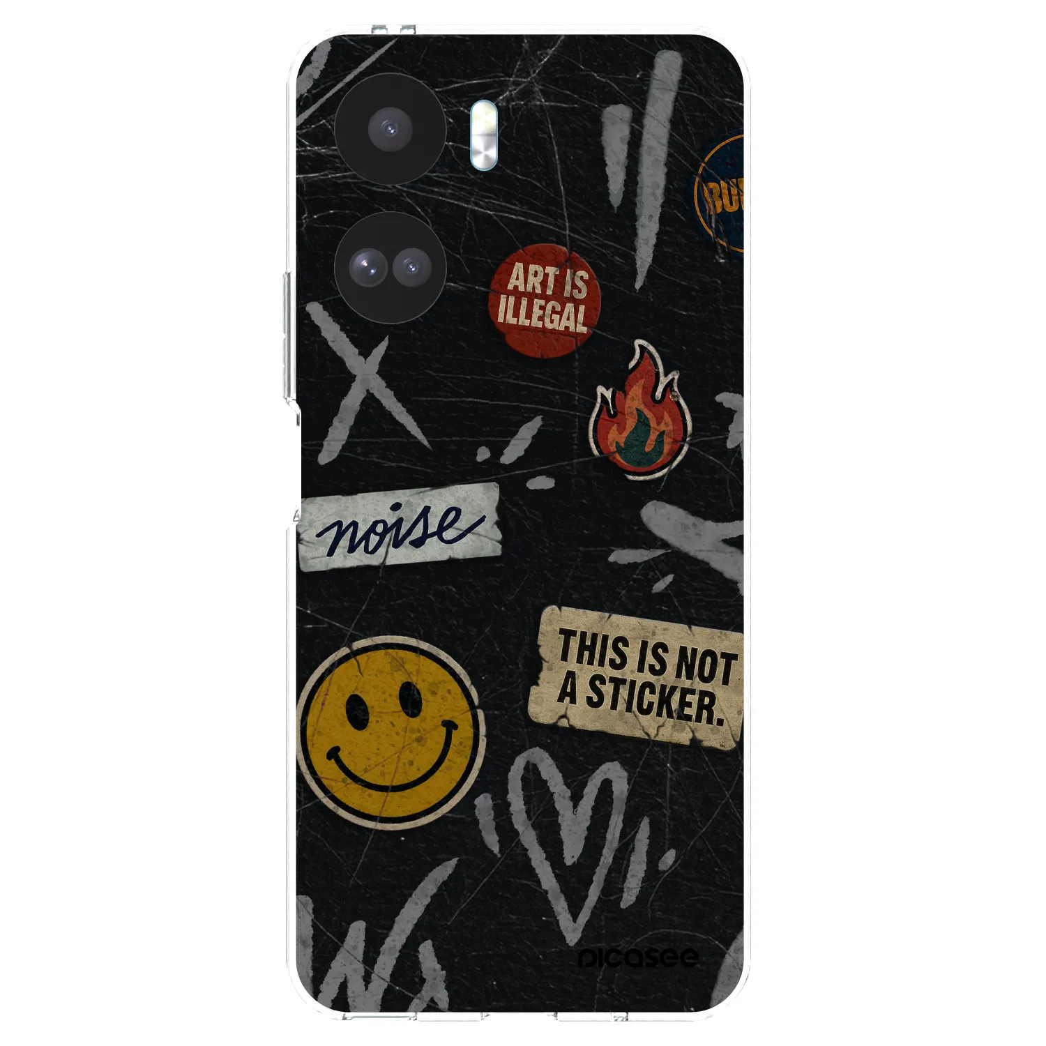 Picasee silikonowe przeźroczyste etui na Honor 90 Lite 5G - STICKERS x TAGS