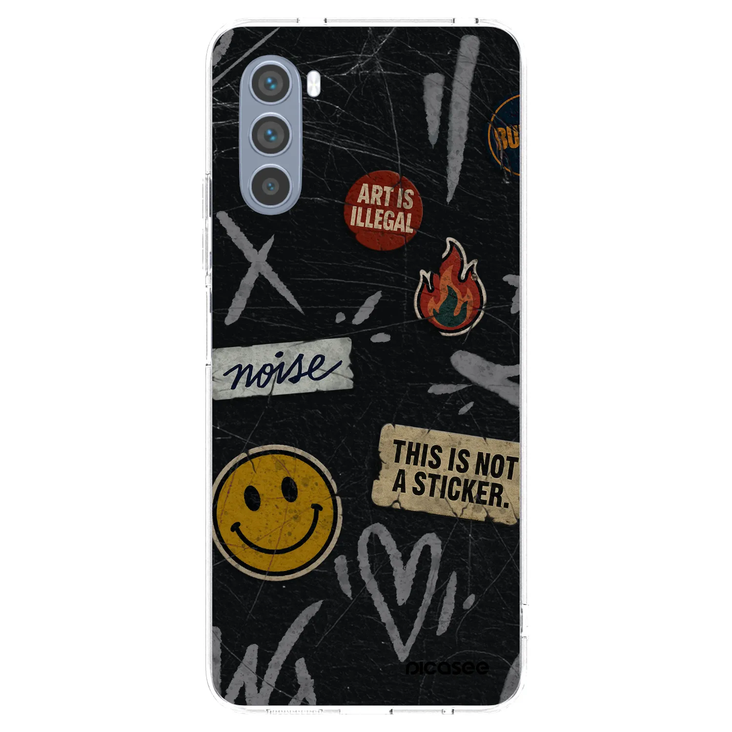 Picasee silikonowe przeźroczyste etui na Motorola Moto G62 - STICKERS x TAGS
