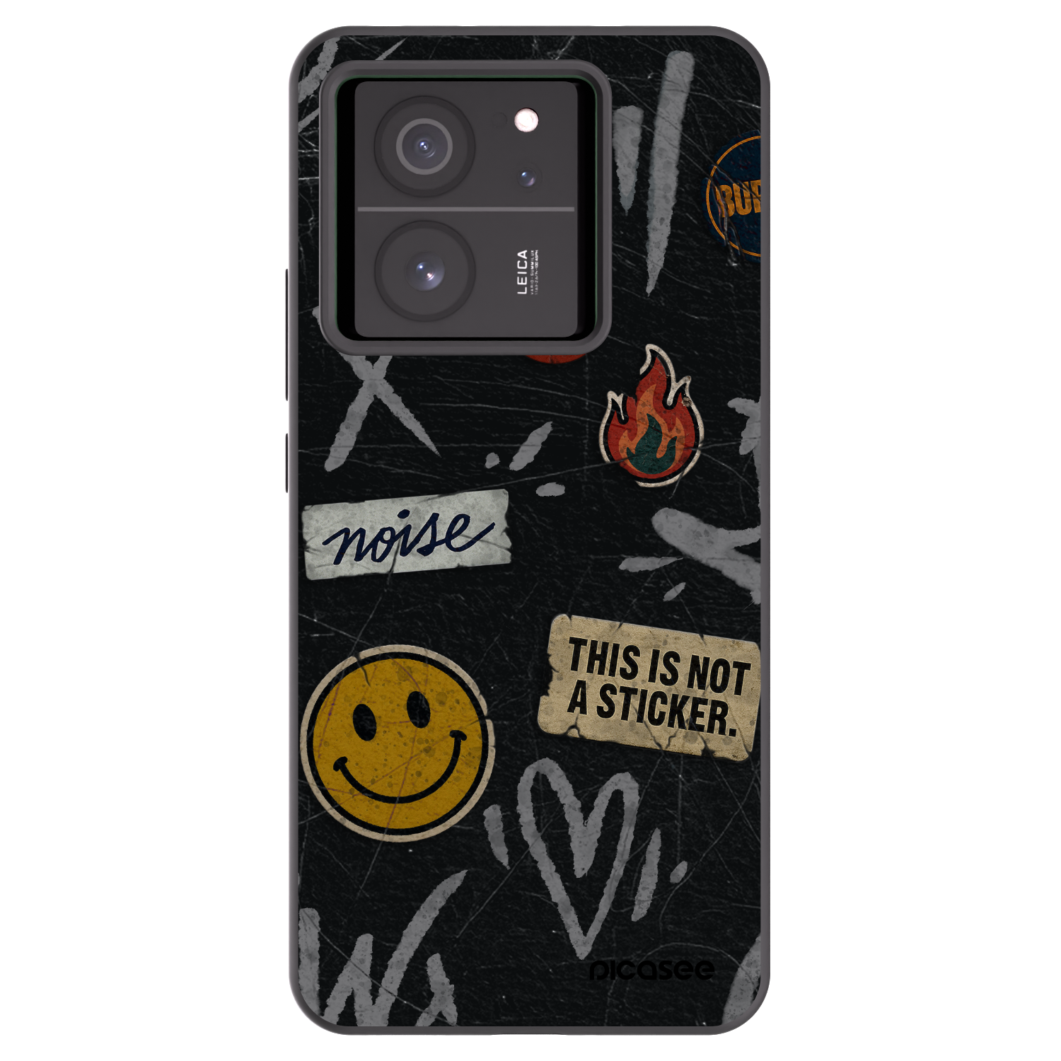 Picasee silikonowe czarne etui na Xiaomi 13T - STICKERS x TAGS