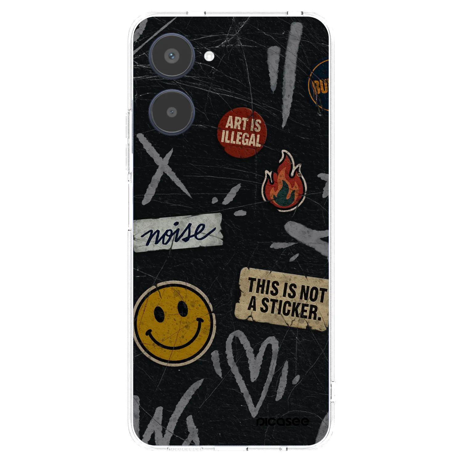 Picasee silikonowe przeźroczyste etui na Realme 10 4G - STICKERS x TAGS