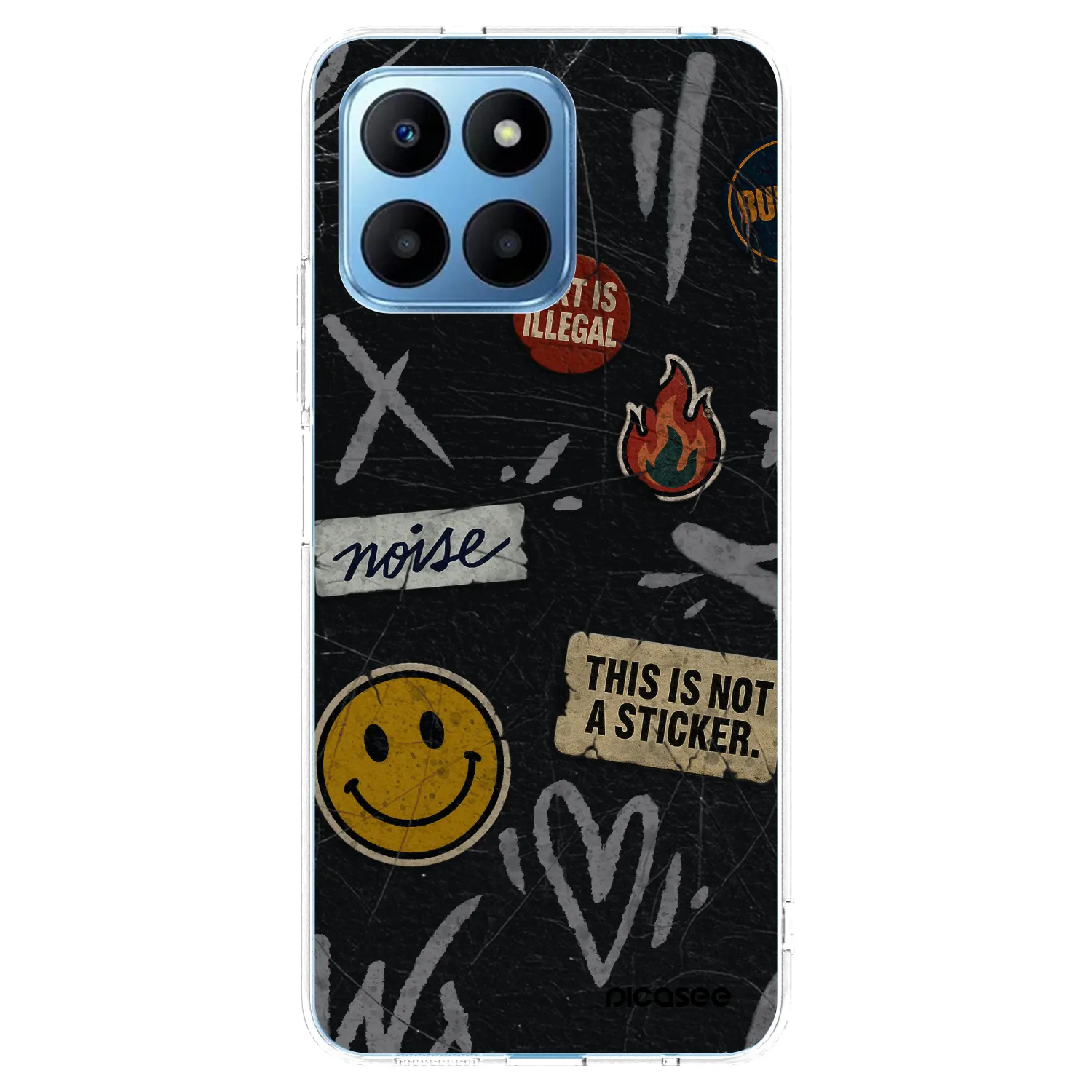 Picasee silikonowe przeźroczyste etui na Honor 70 Lite - STICKERS x TAGS