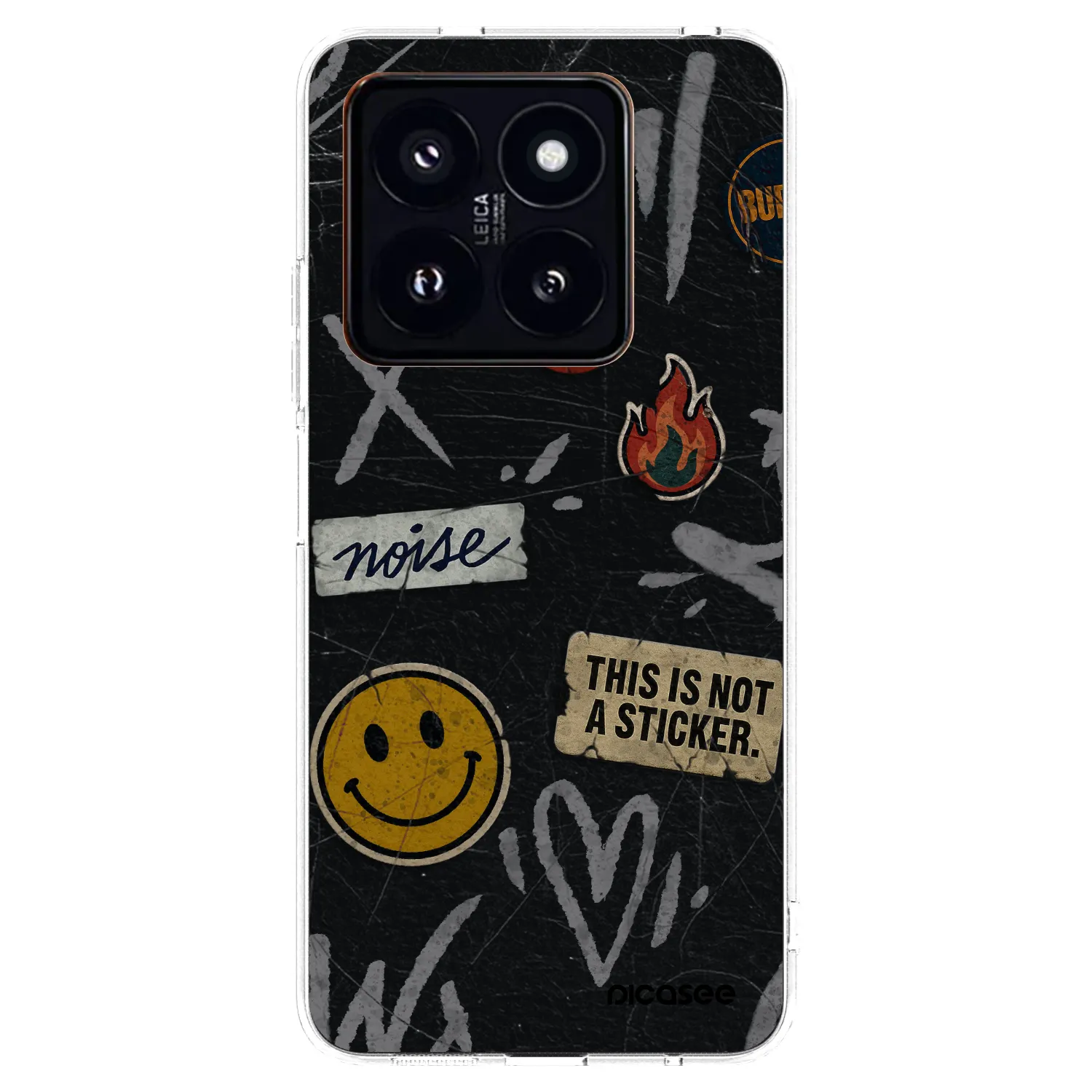 Picasee silikonowe przeźroczyste etui na Xiaomi 14 Pro - STICKERS x TAGS