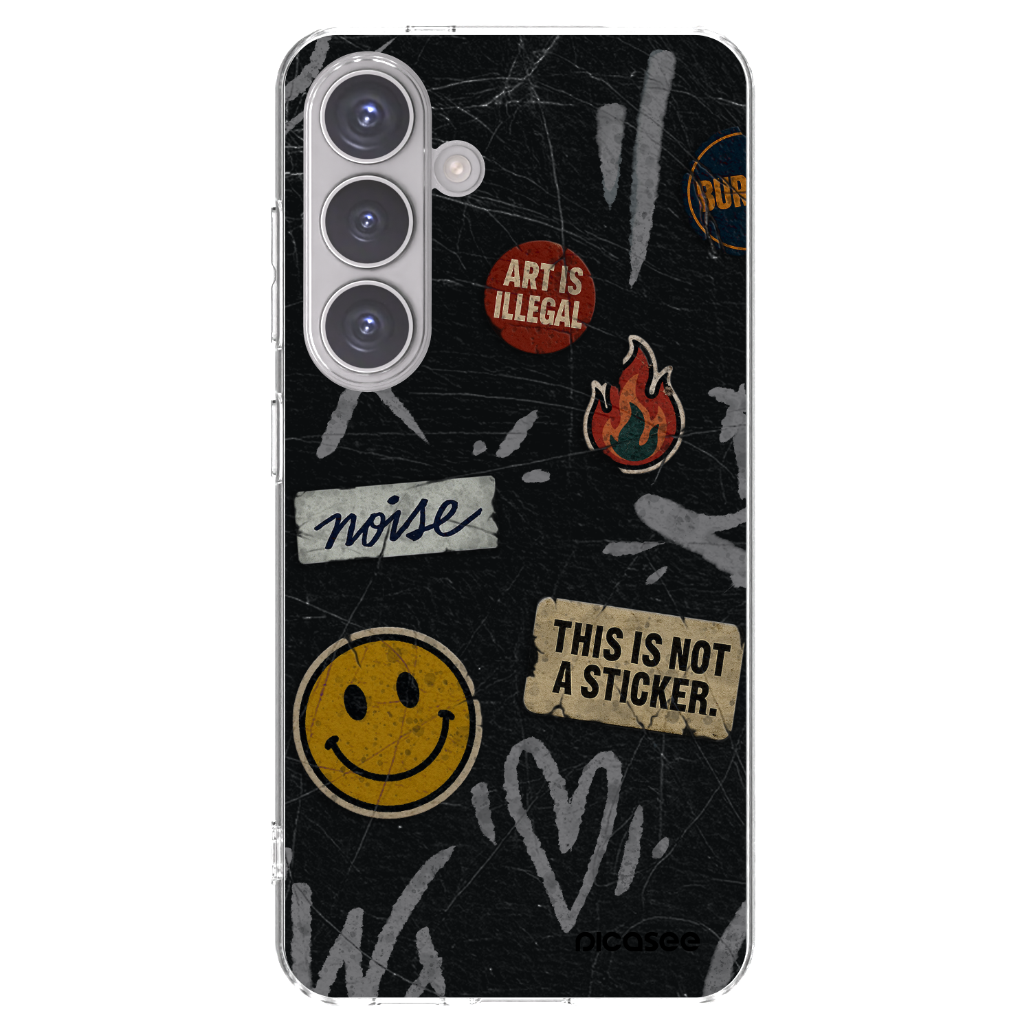 Picasee silikonowe przeźroczyste etui na Samsung Galaxy S24 S921B 5G - STICKERS x TAGS