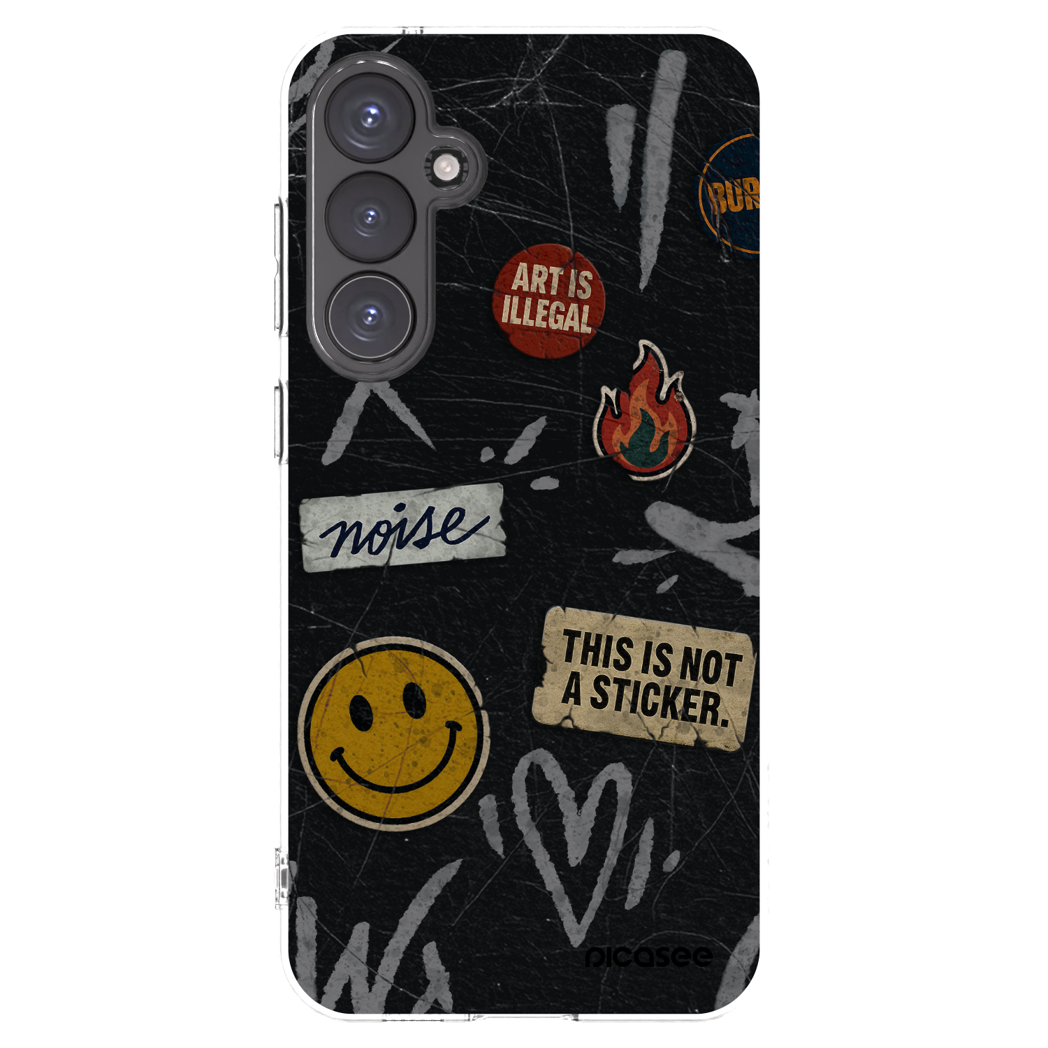 Picasee silikonowe przeźroczyste etui na Samsung Galaxy S23 FE S711B - STICKERS x TAGS