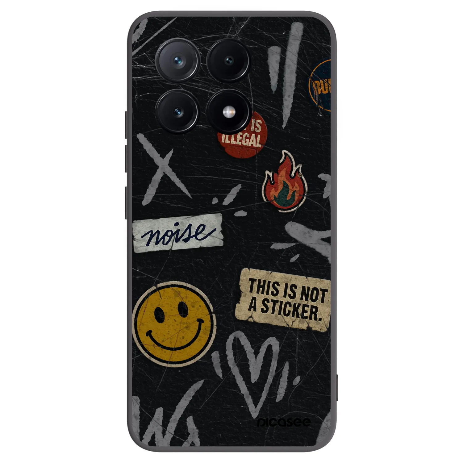 Picasee silikonowe czarne etui na Xiaomi Poco X6 Pro - STICKERS x TAGS