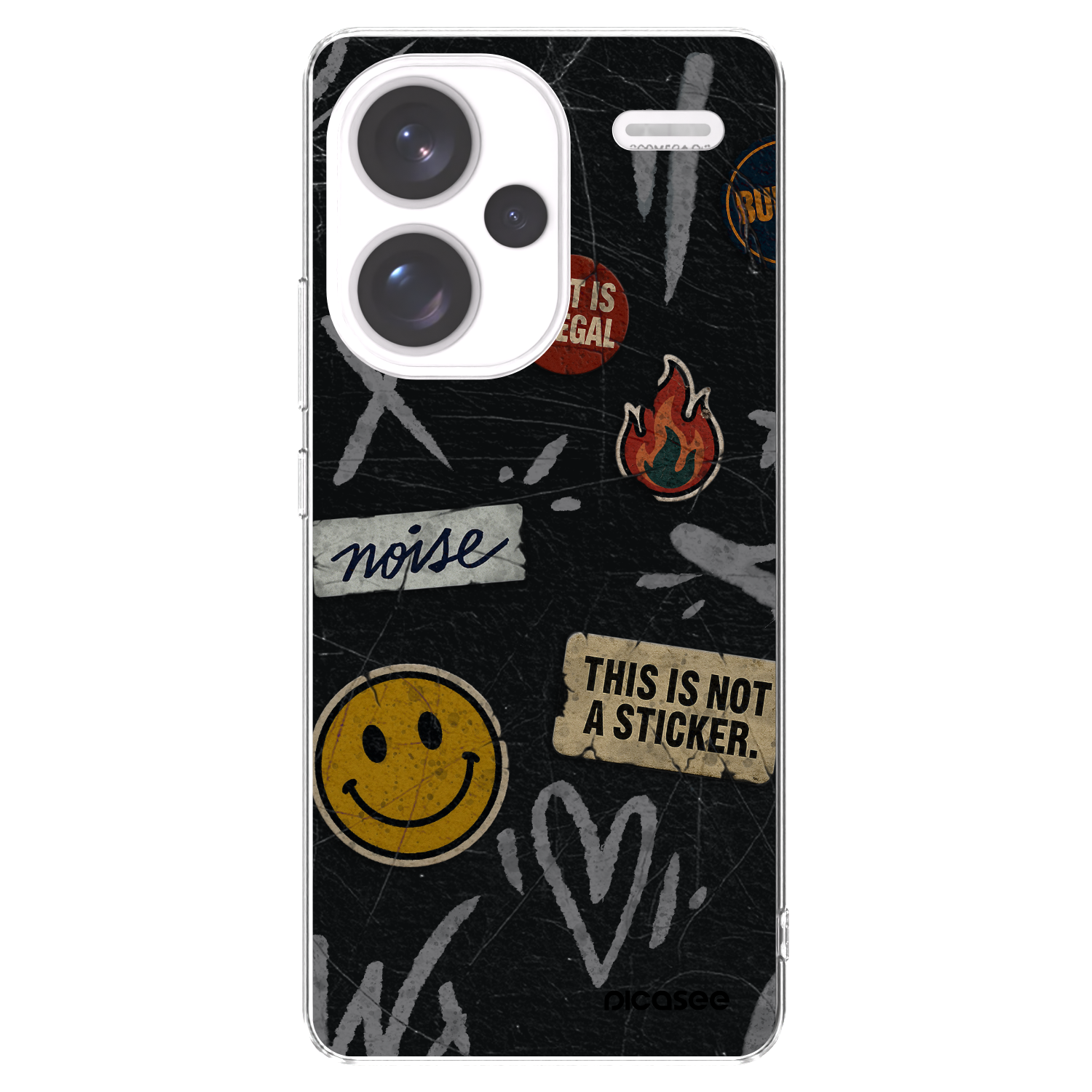 Picasee silikonowe przeźroczyste etui na Xiaomi Redmi Note 13 Pro+ 5G - STICKERS x TAGS