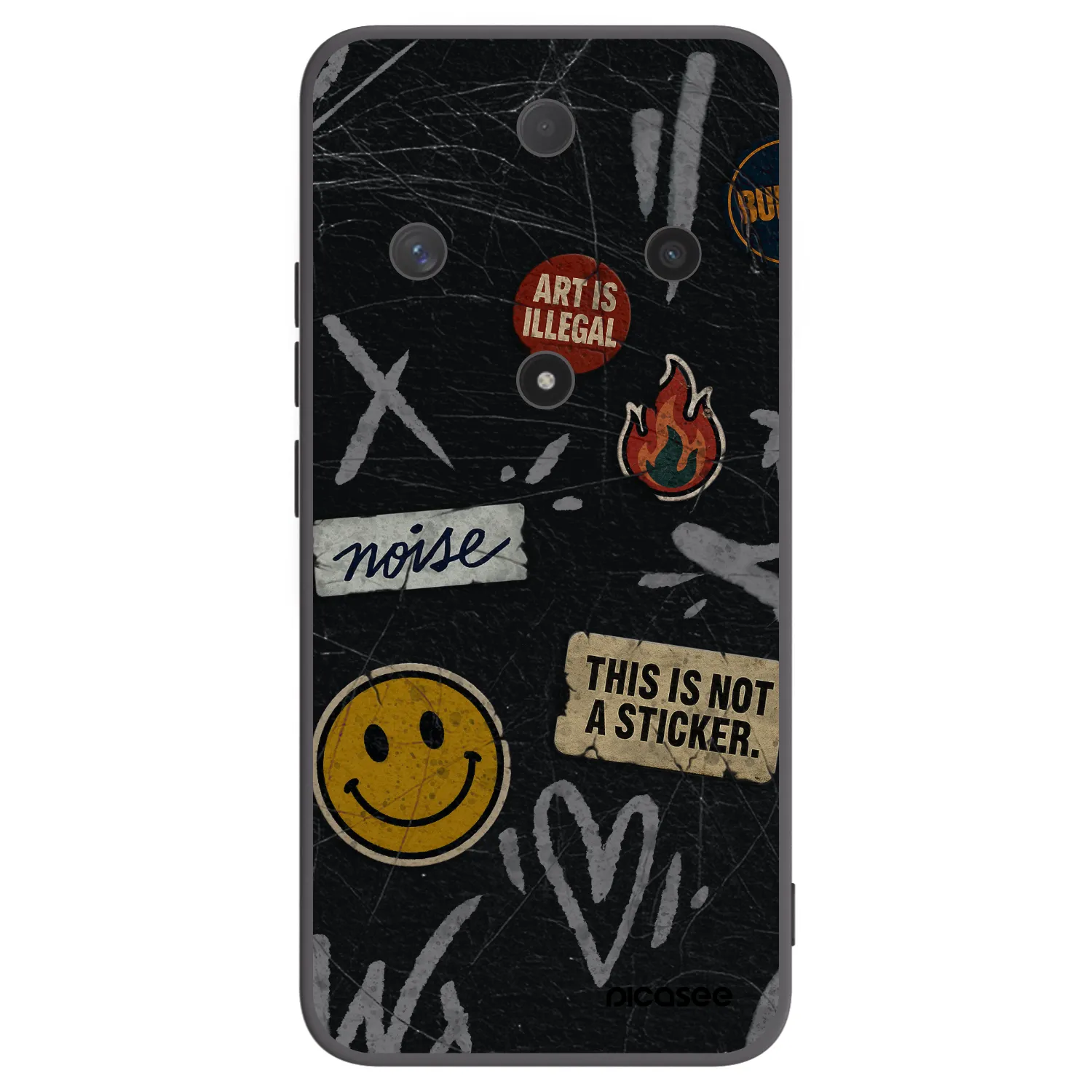 Picasee silikonowe czarne etui na Honor Magic6 Lite 5G - STICKERS x TAGS