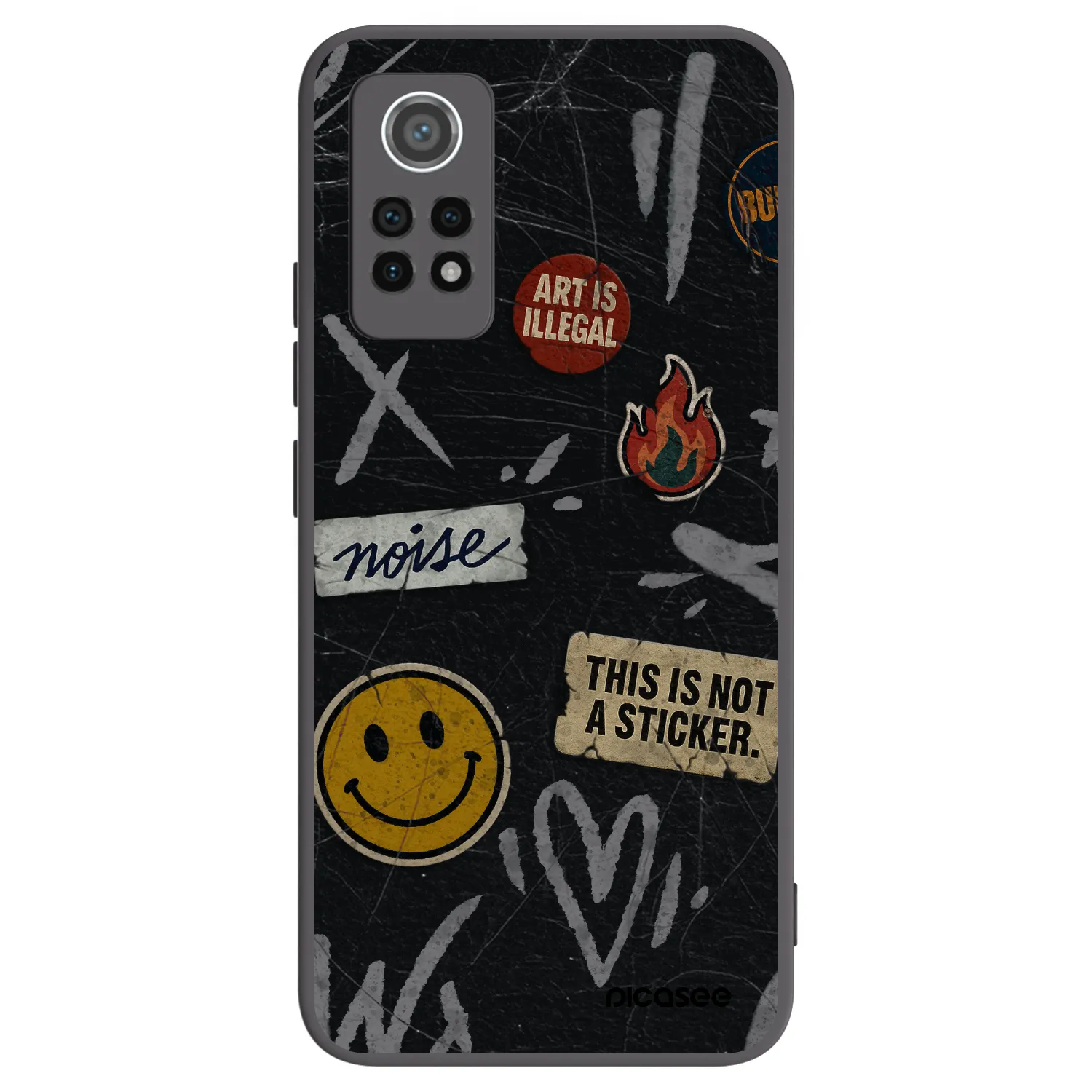 Picasee silikonowe czarne etui na Xiaomi Redmi Note 12 Pro 4G - STICKERS x TAGS