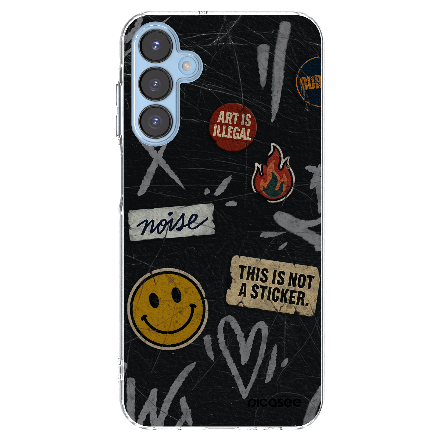 Picasee silikonowe przeźroczyste etui na Samsung Galaxy A15 A156B 5G - STICKERS x TAGS