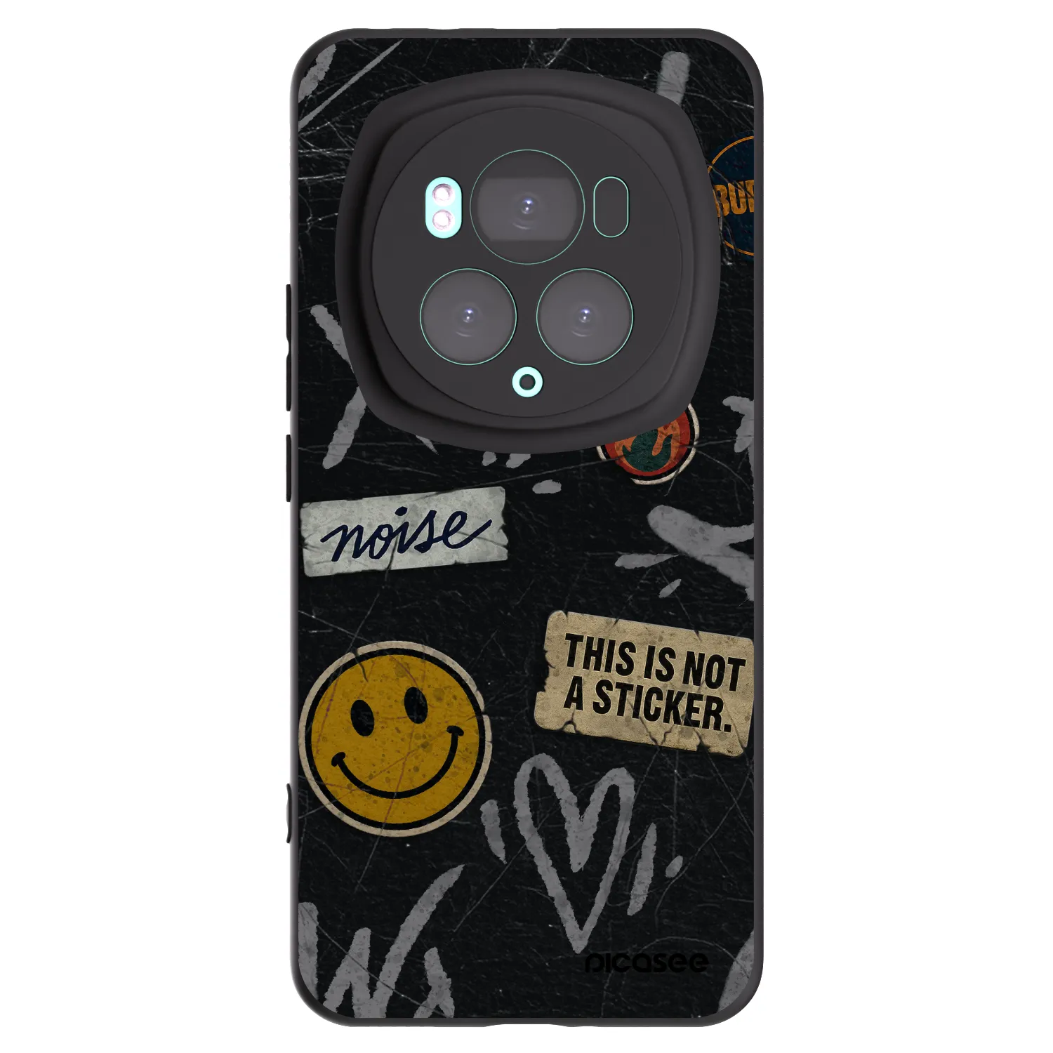 Picasee silikonowe czarne etui na Honor Magic6 Pro - STICKERS x TAGS