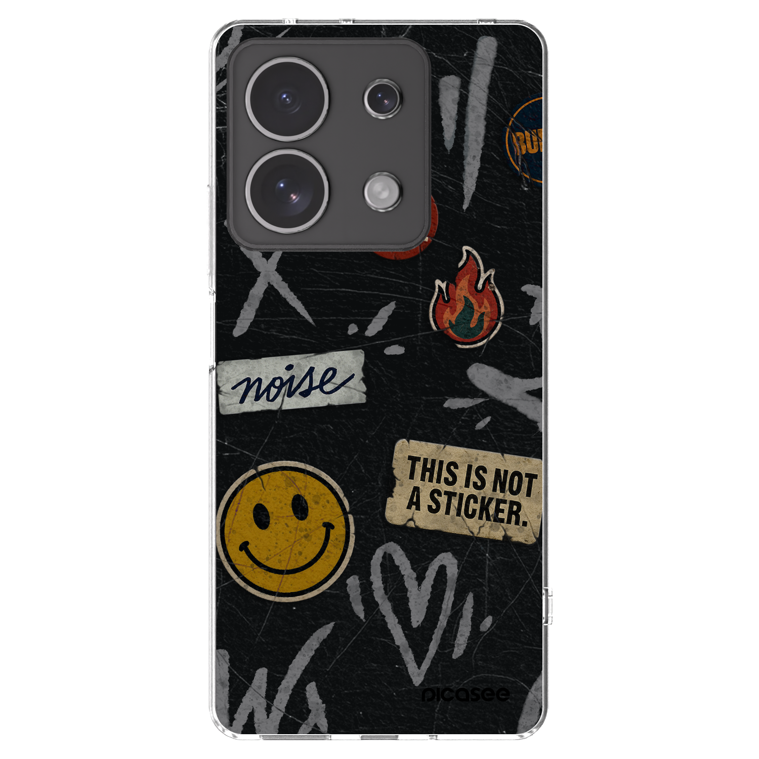 Picasee silikonowe przeźroczyste etui na Xiaomi Redmi Note 13 4G - STICKERS x TAGS