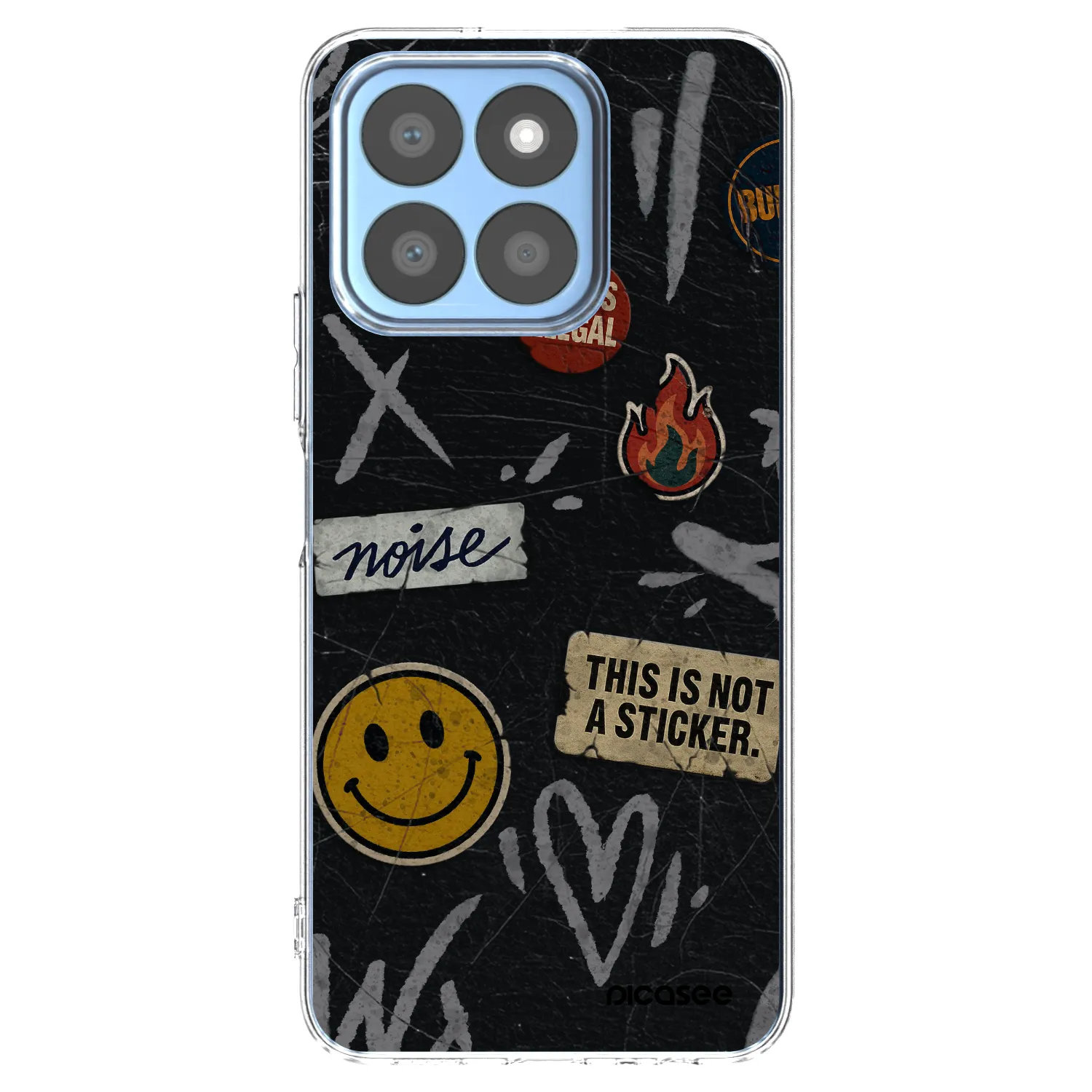 Picasee silikonowe przeźroczyste etui na Honor X8b - STICKERS x TAGS