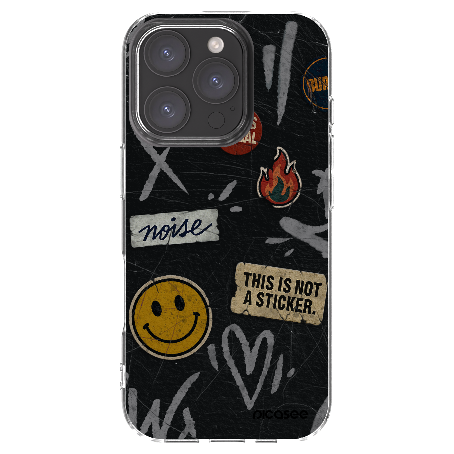 Picasee silikonowe przeźroczyste etui na Apple iPhone 16 Pro - STICKERS x TAGS