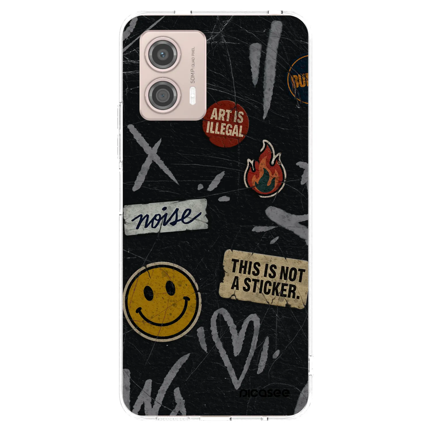 Picasee silikonowe przeźroczyste etui na Motorola Moto G53 5G - STICKERS x TAGS